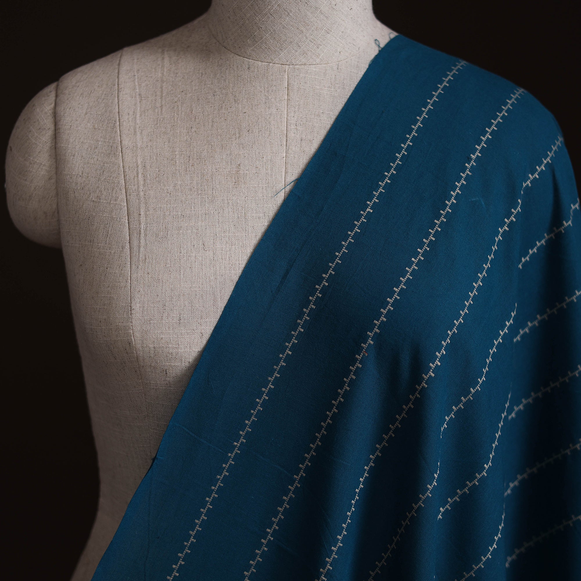 Blue - Prewashed Cotton Jacquard Fabric 06 - Image 2