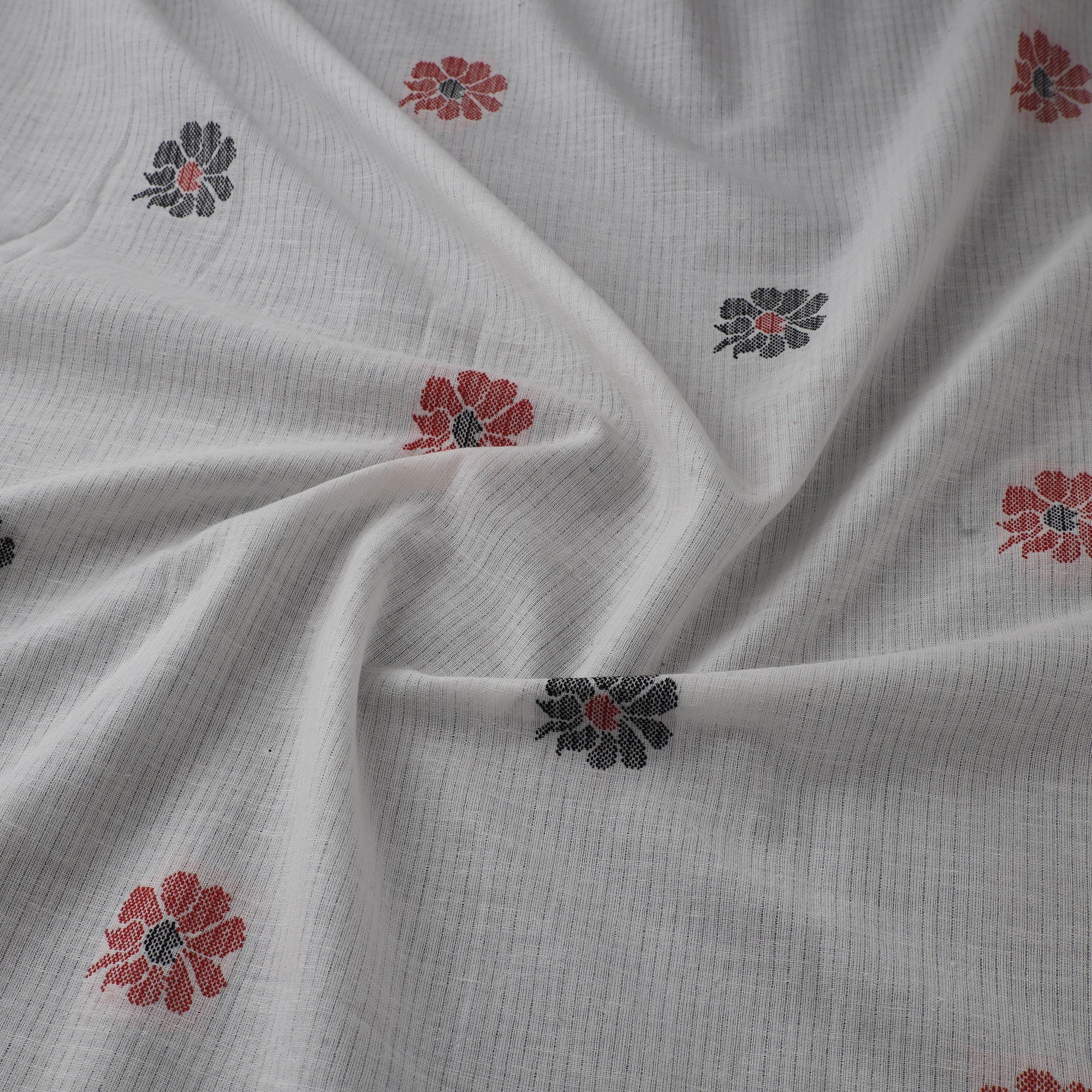 White - Prewashed Cotton Jacquard Fabric 07 - Image 3
