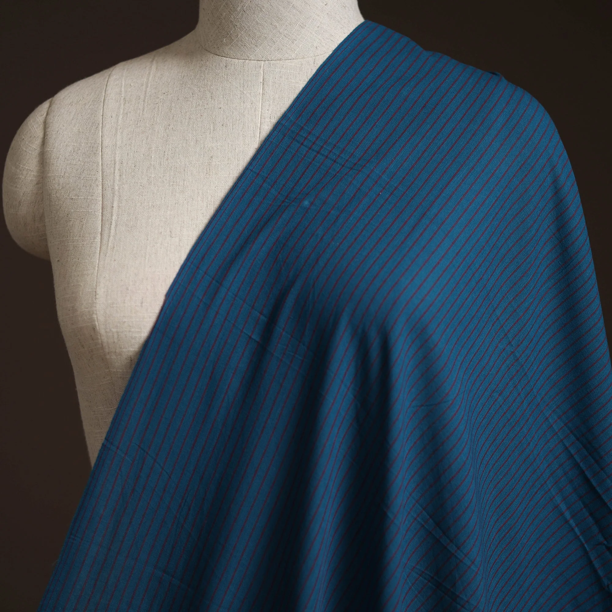Blue - Prewashed Cotton Jacquard Fabric 10 - Image 2