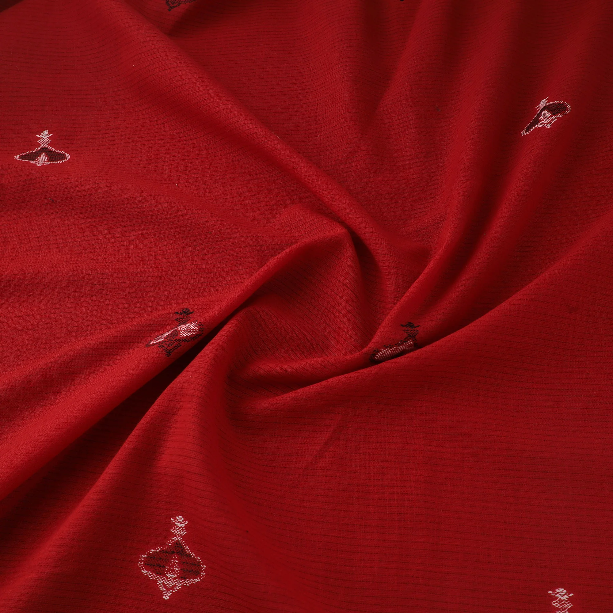 Red - Prewashed Cotton Jacquard Fabric 13 - Image 3