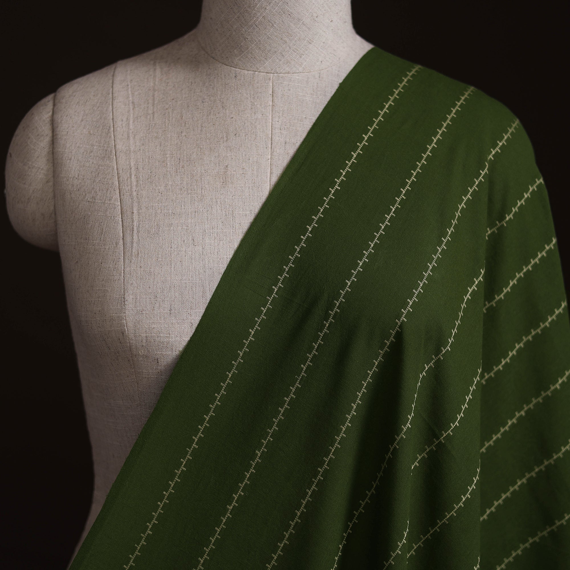 Green - Prewashed Cotton Jacquard Fabric 14 - Image 2