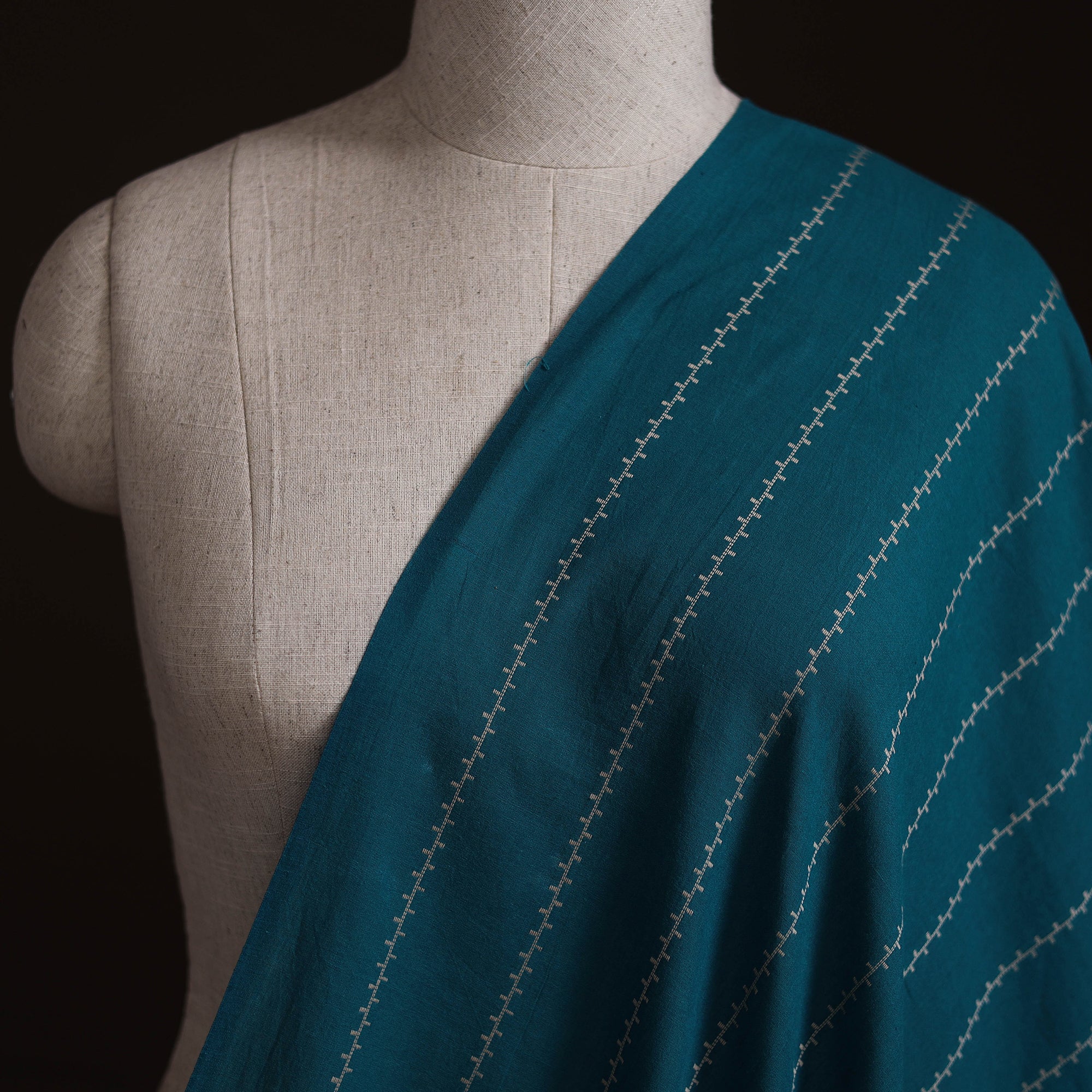 Blue - Prewashed Cotton Jacquard Fabric 17 - Image 2