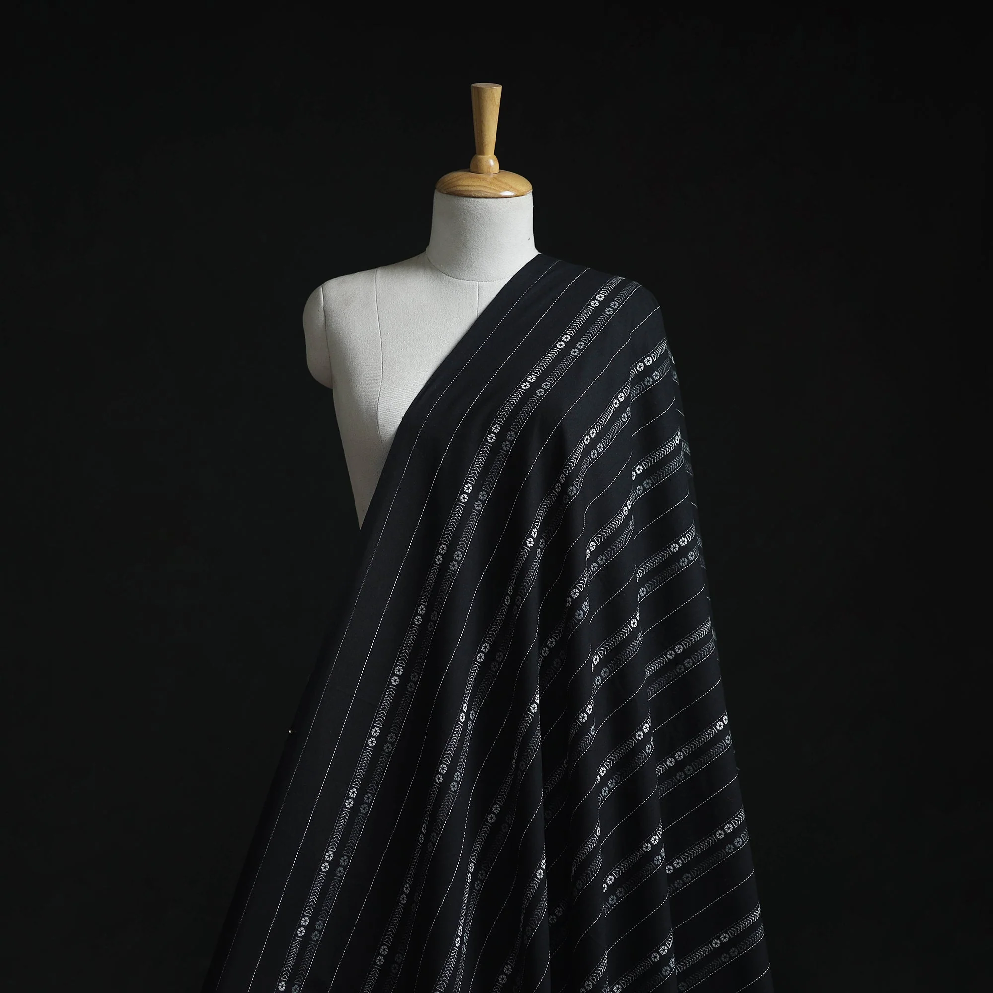 Black - Prewashed Cotton Jacquard Fabric 18