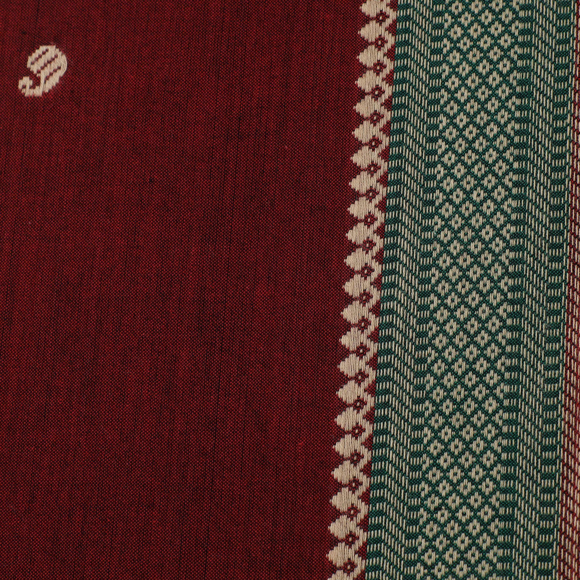 Maroon - Prewashed Cotton Jacquard Fabric 26 - Image 4
