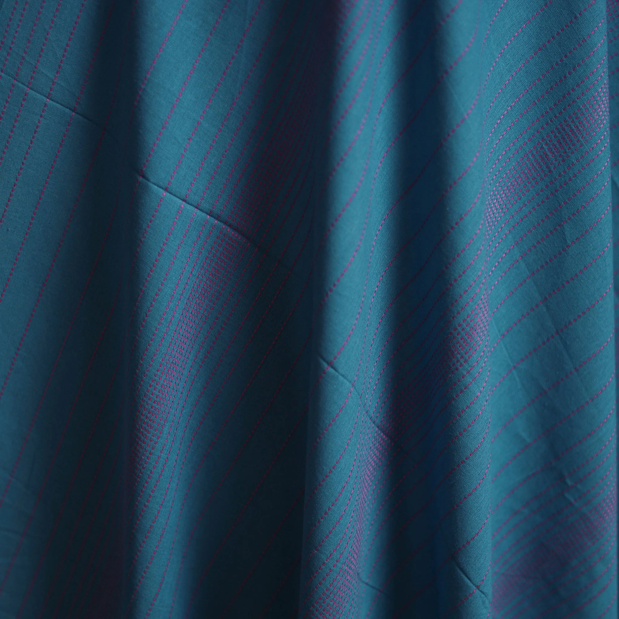 Blue - Prewashed Cotton Jacquard Fabric 28 - Image 3