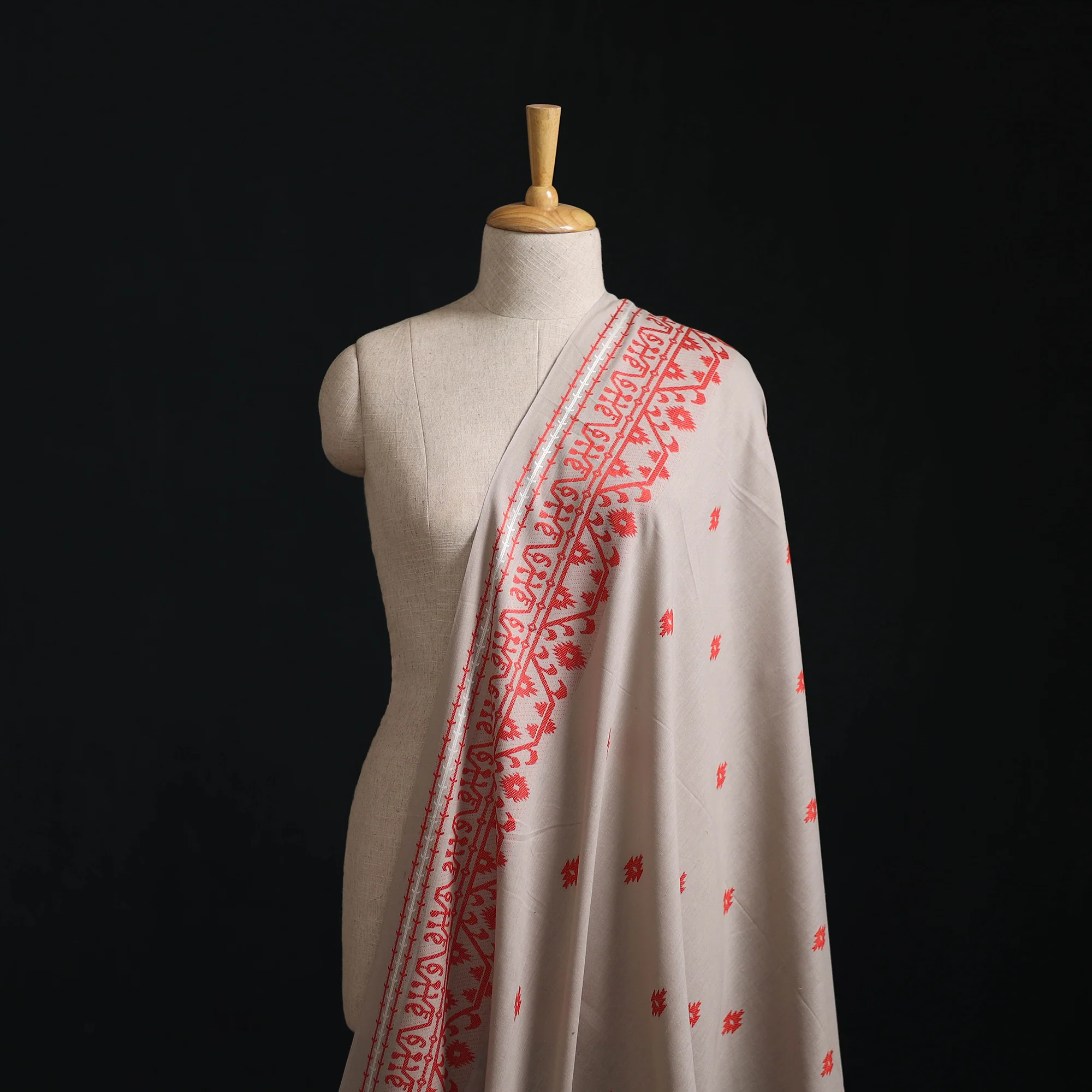 Beige - Prewashed Cotton Jacquard Fabric 38