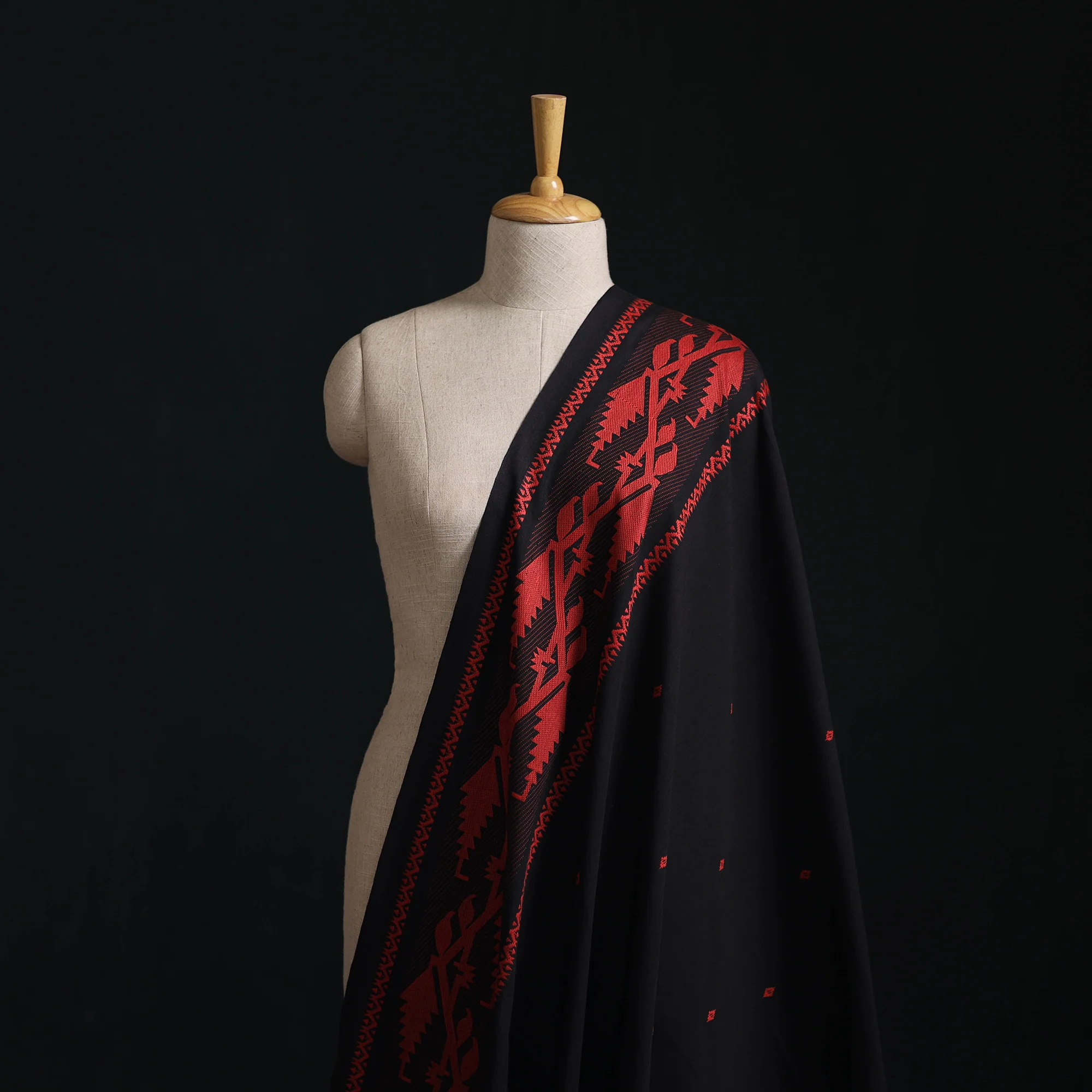 Black - Prewashed Cotton Jacquard Fabric 45