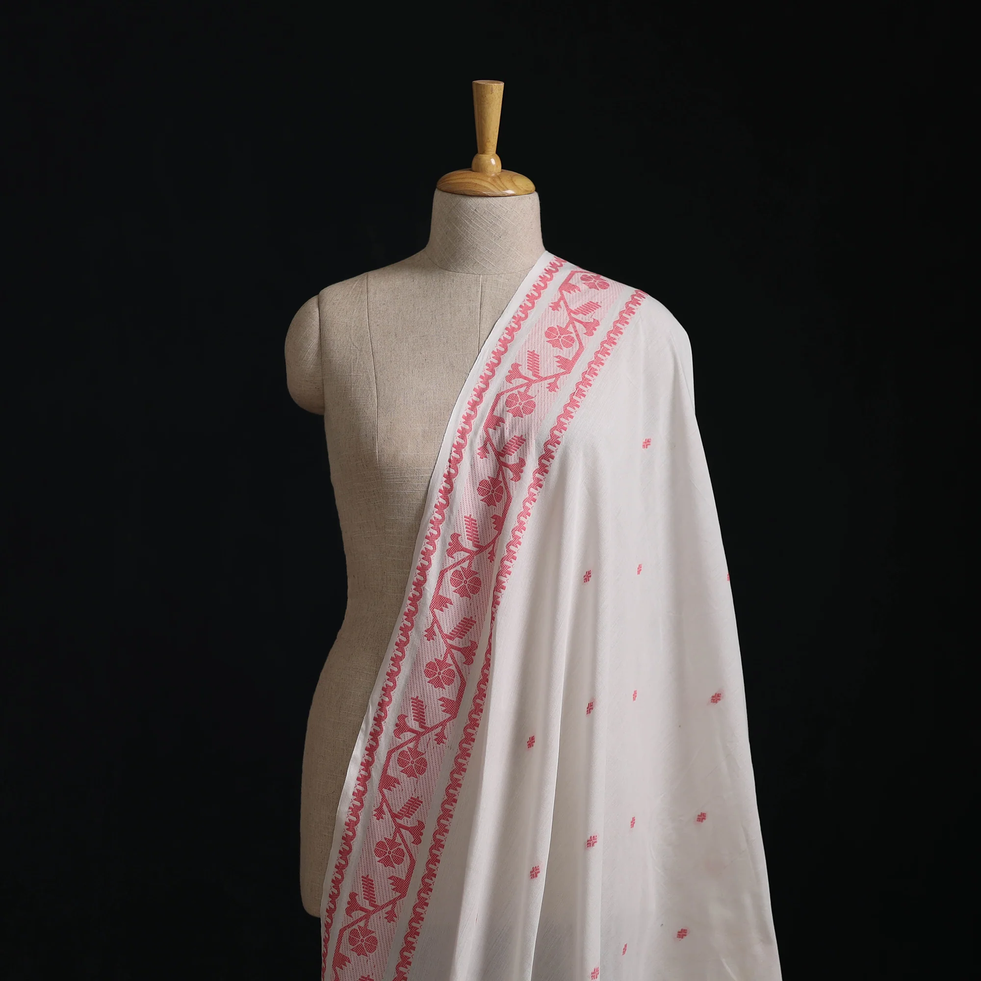 White - Prewashed Cotton Jacquard Fabric 50