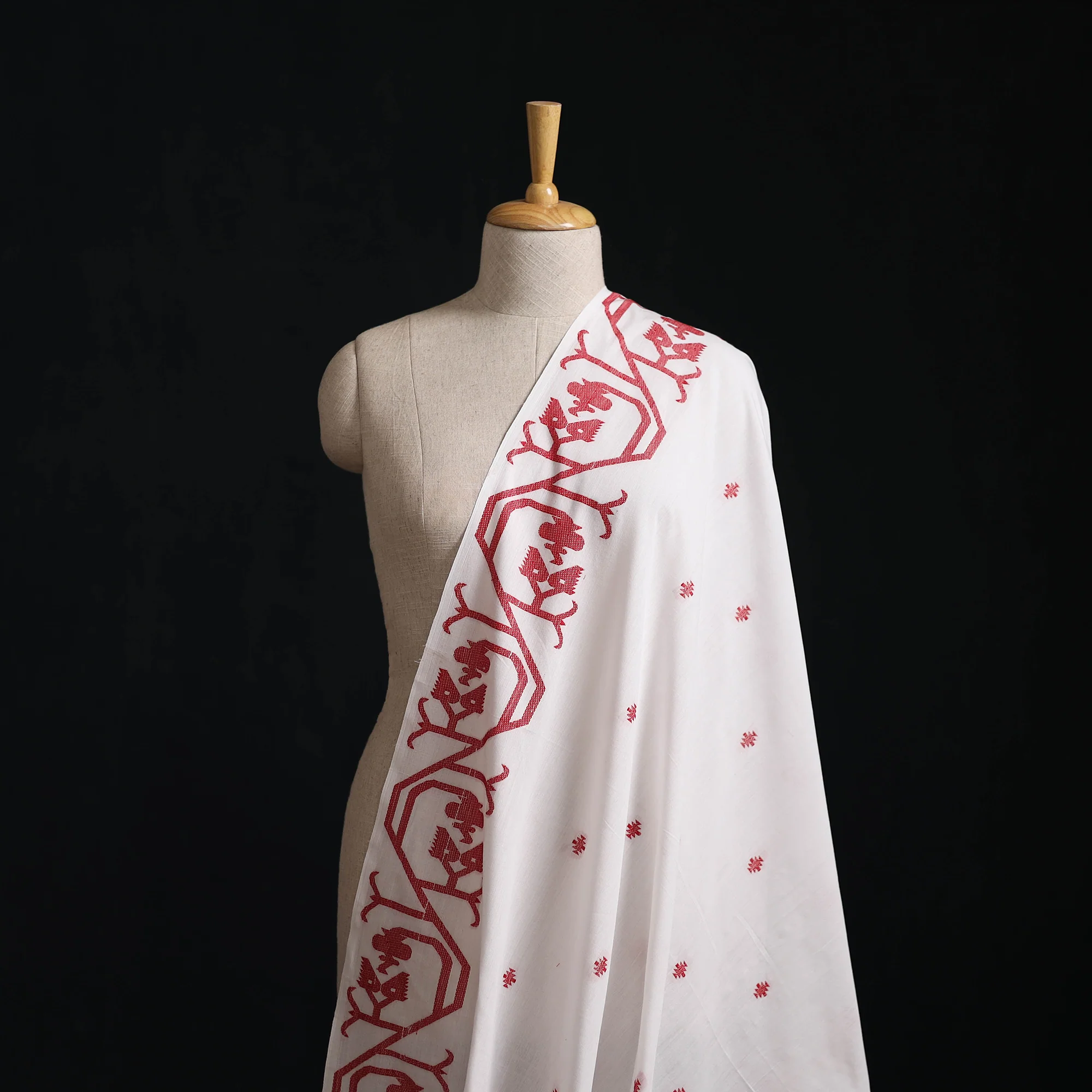 White - Prewashed Cotton Jacquard Fabric 52
