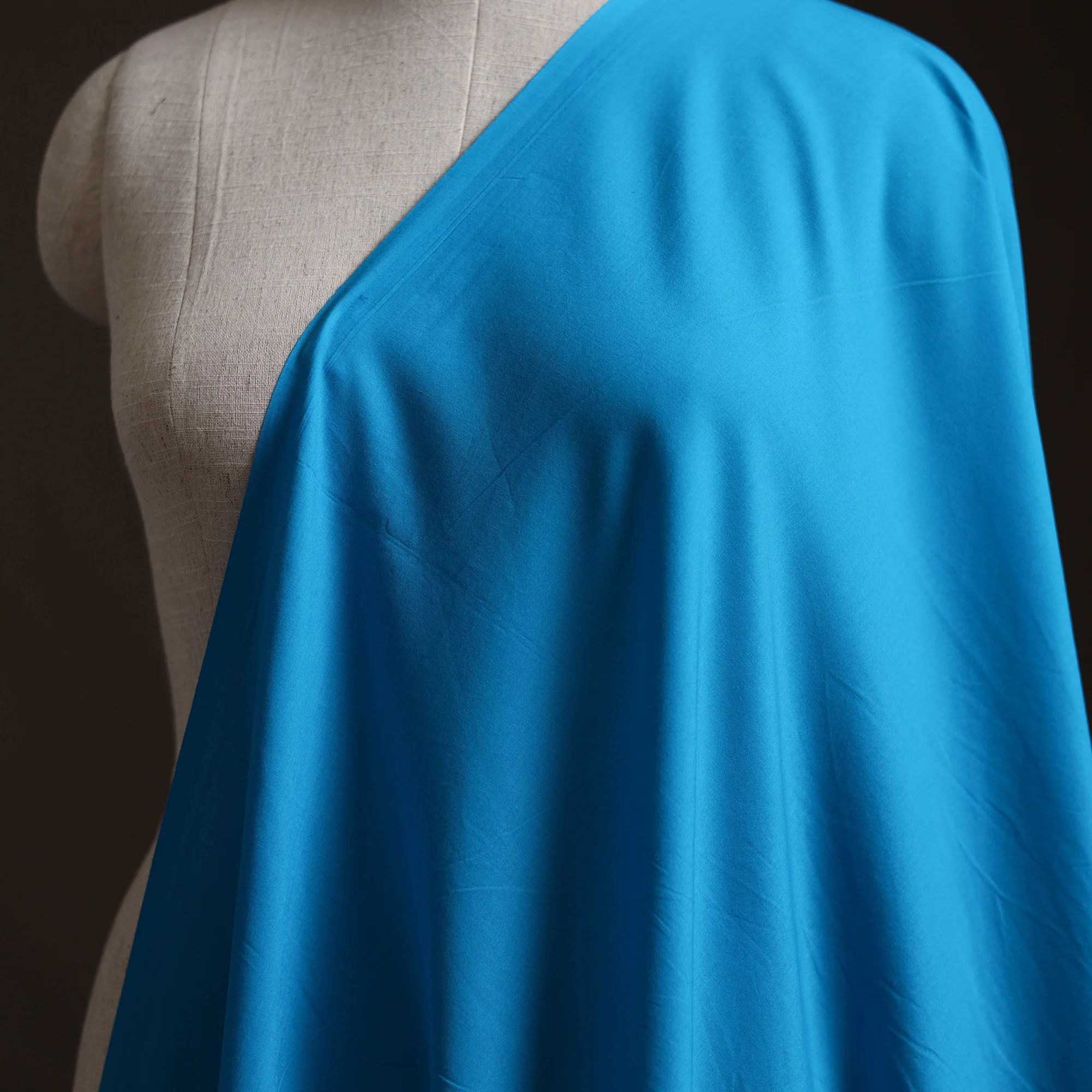 Blue - Prewashed Cotton Plain Fabric 26 - Image 2