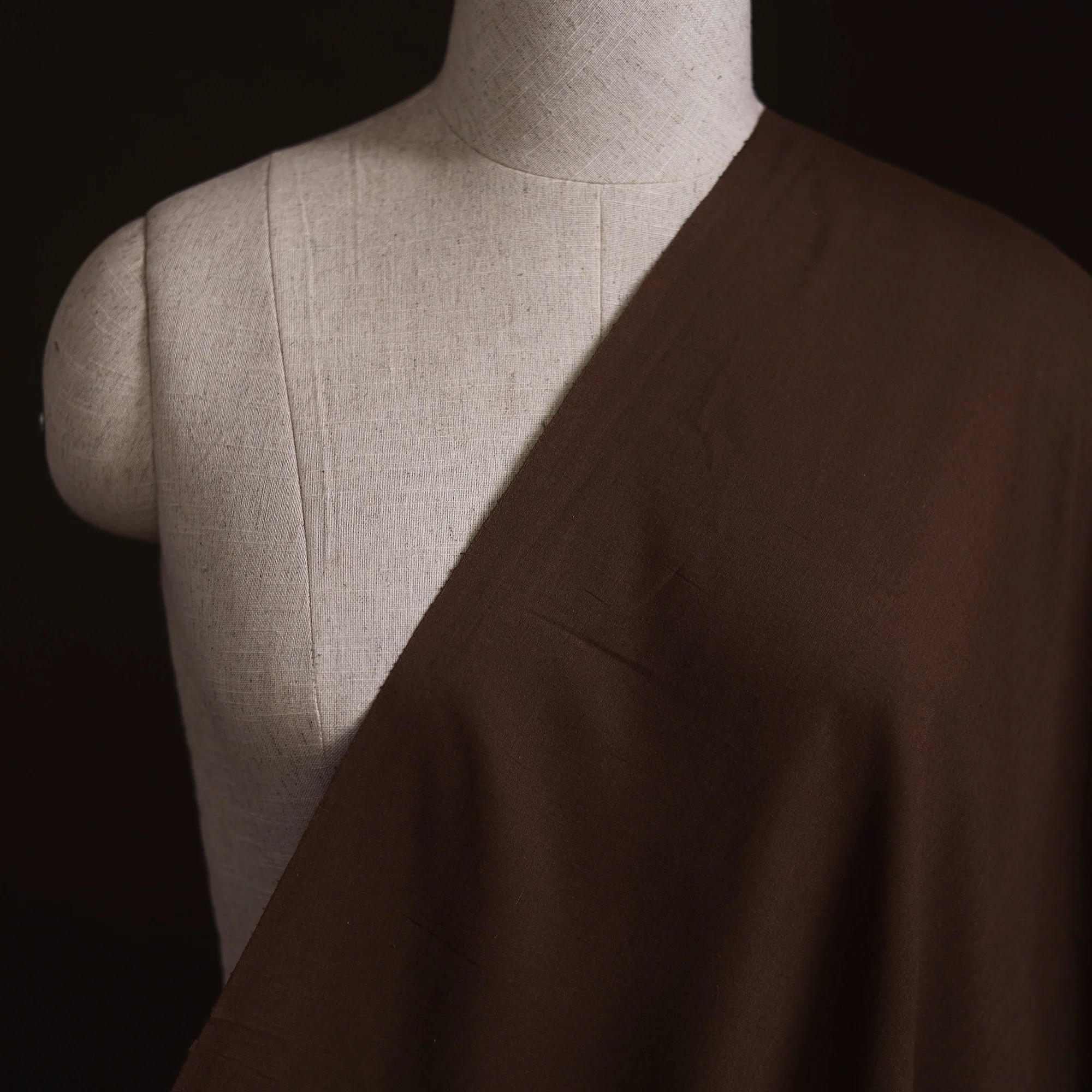 Brown - Prewashed Cotton Plain Fabric 27 - Image 2