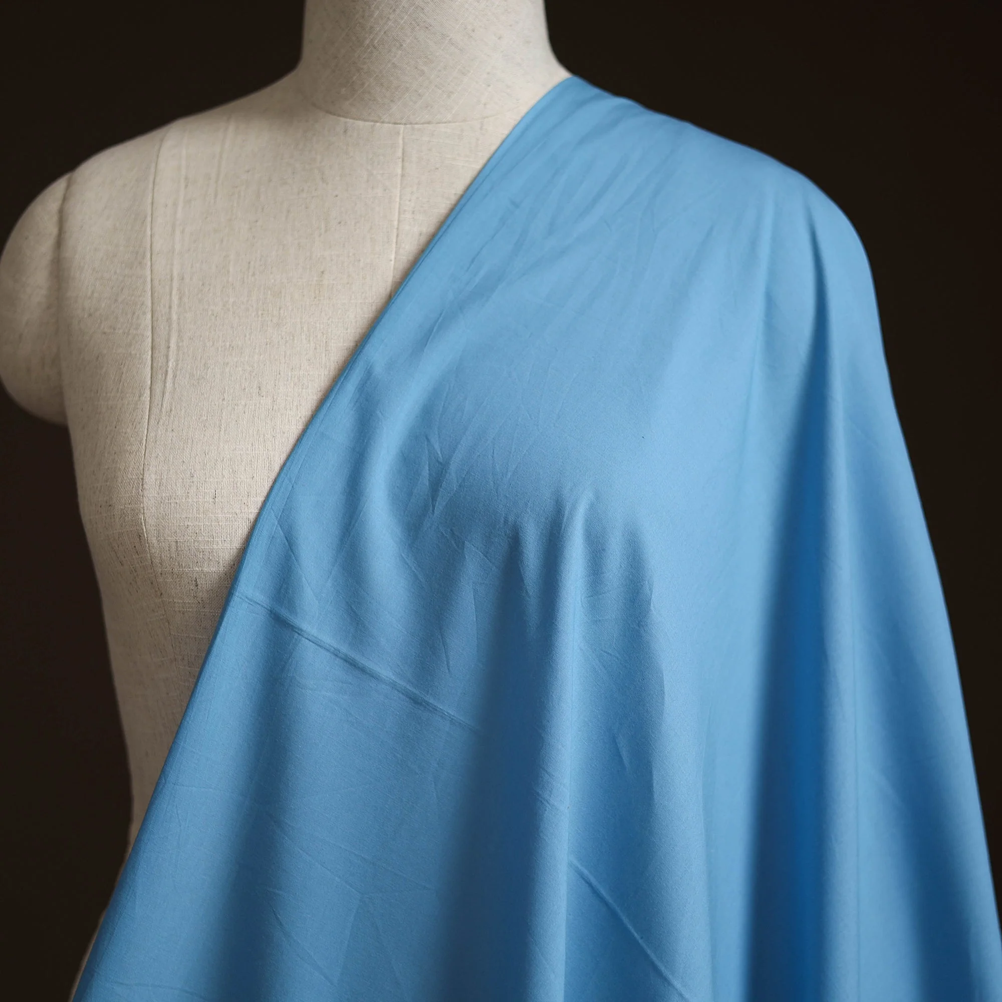 Blue - Prewashed Cotton Plain Fabric 36 - Image 2