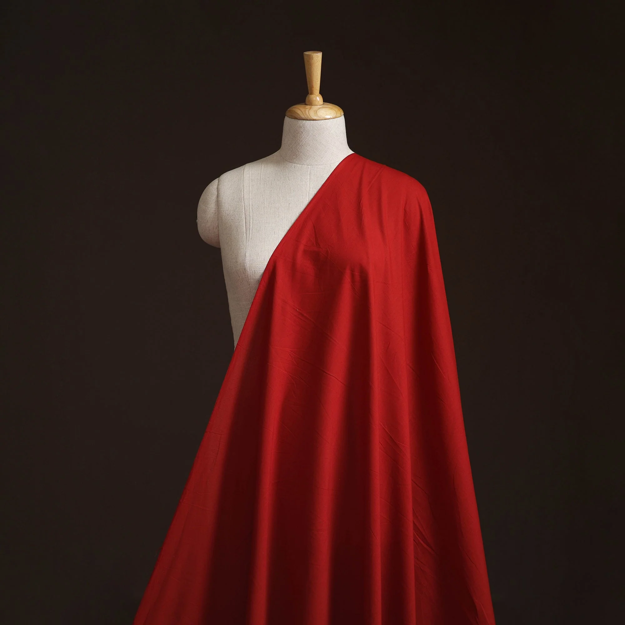 Red - Prewashed Cotton Plain Fabric 38