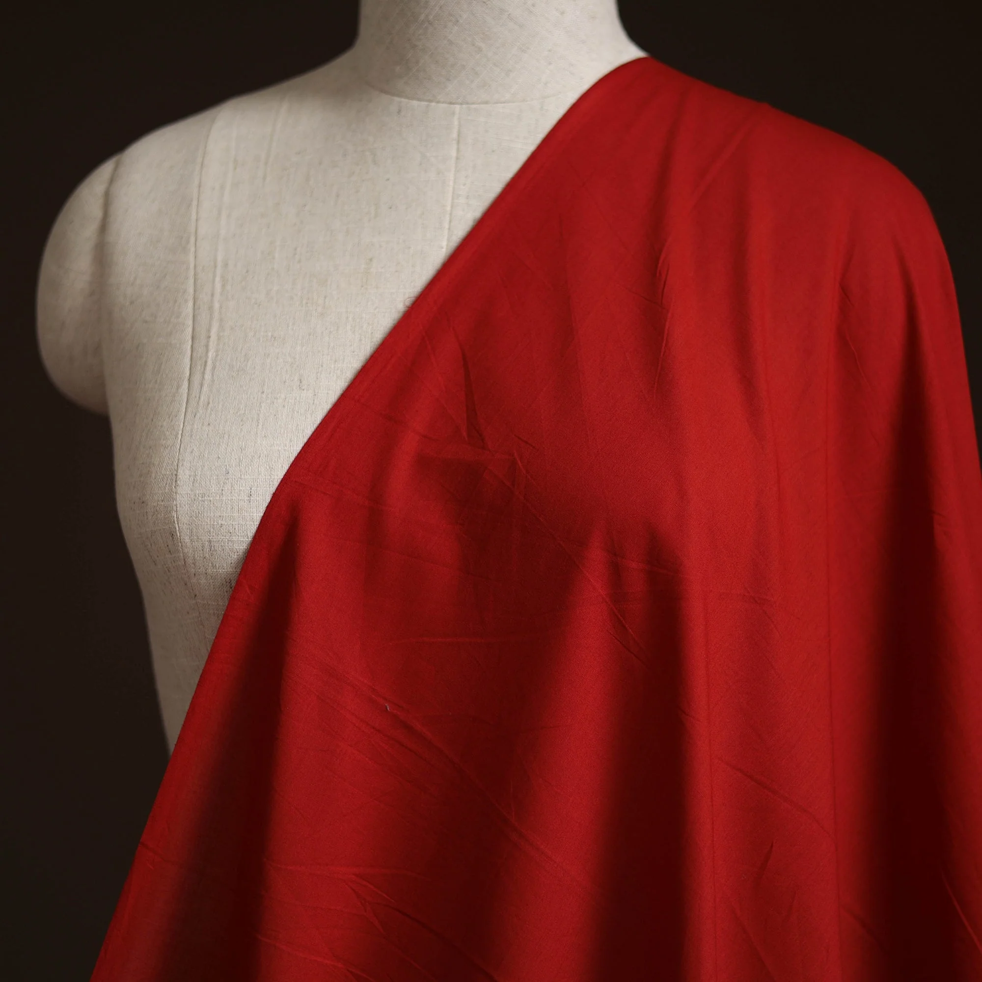 Red - Prewashed Cotton Plain Fabric 38 - Image 2