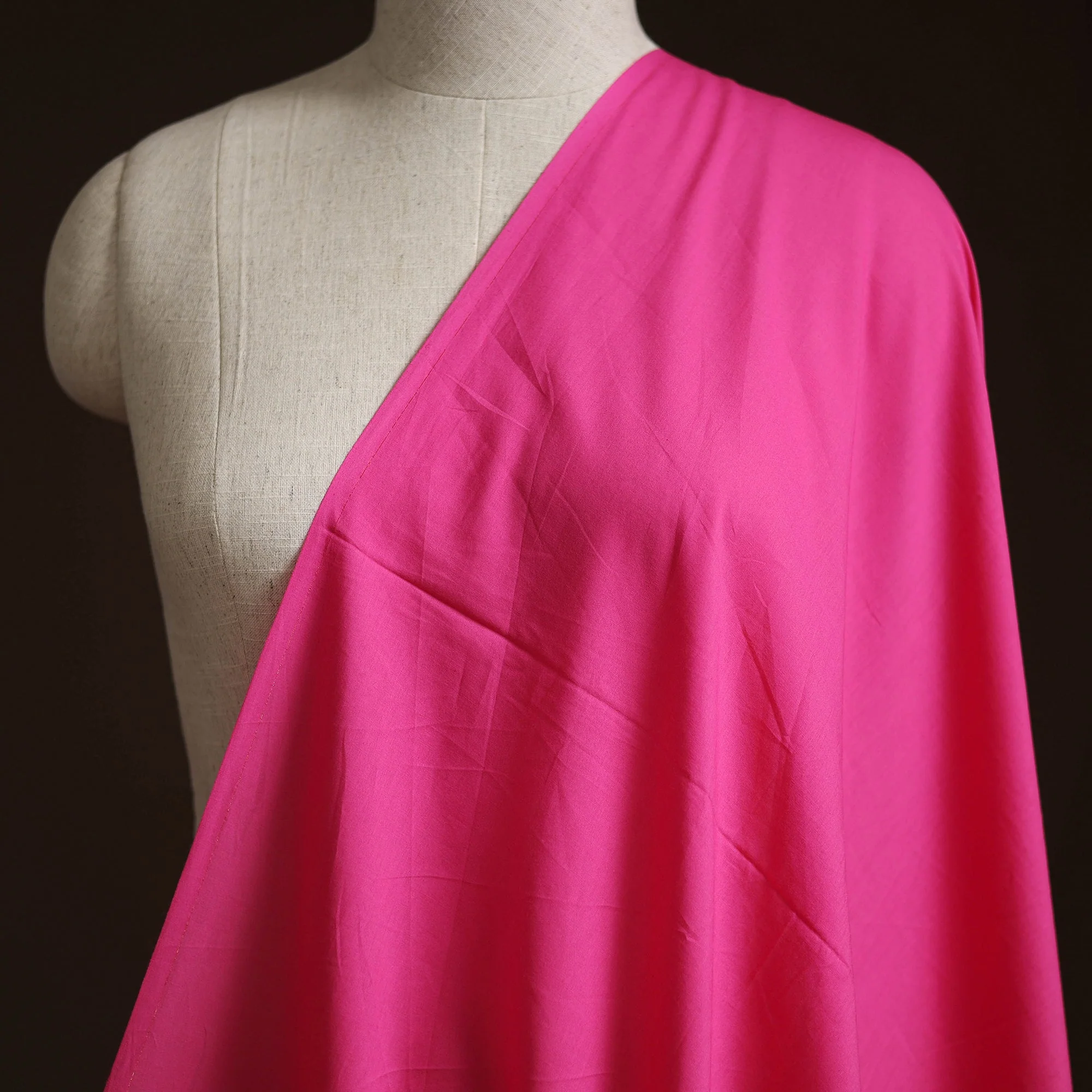 Pink - Prewashed Cotton Plain Fabric 39 - Image 2