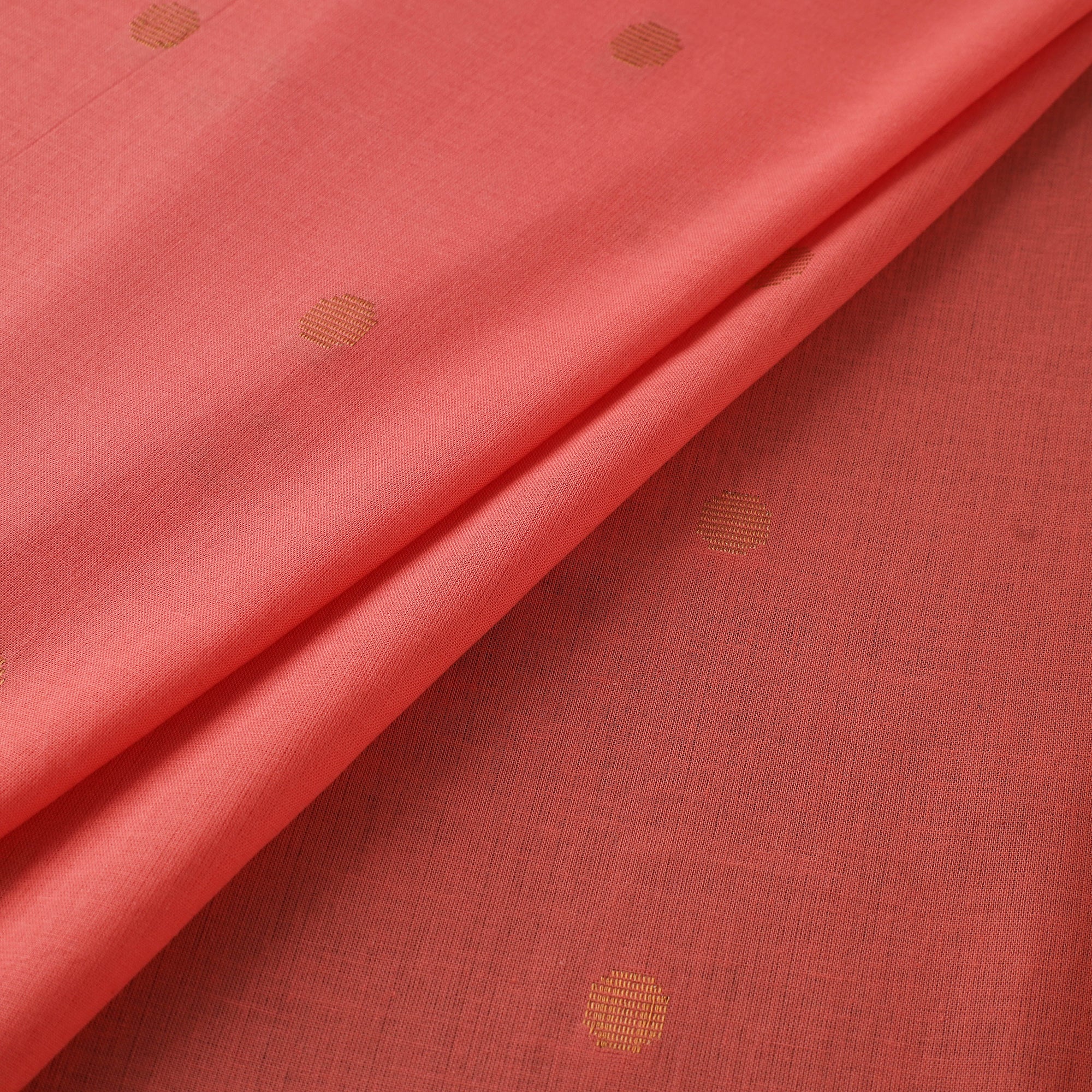 Peach - Prewashed Cotton Zari Buti Jacquard Fabric 01 - Image 2