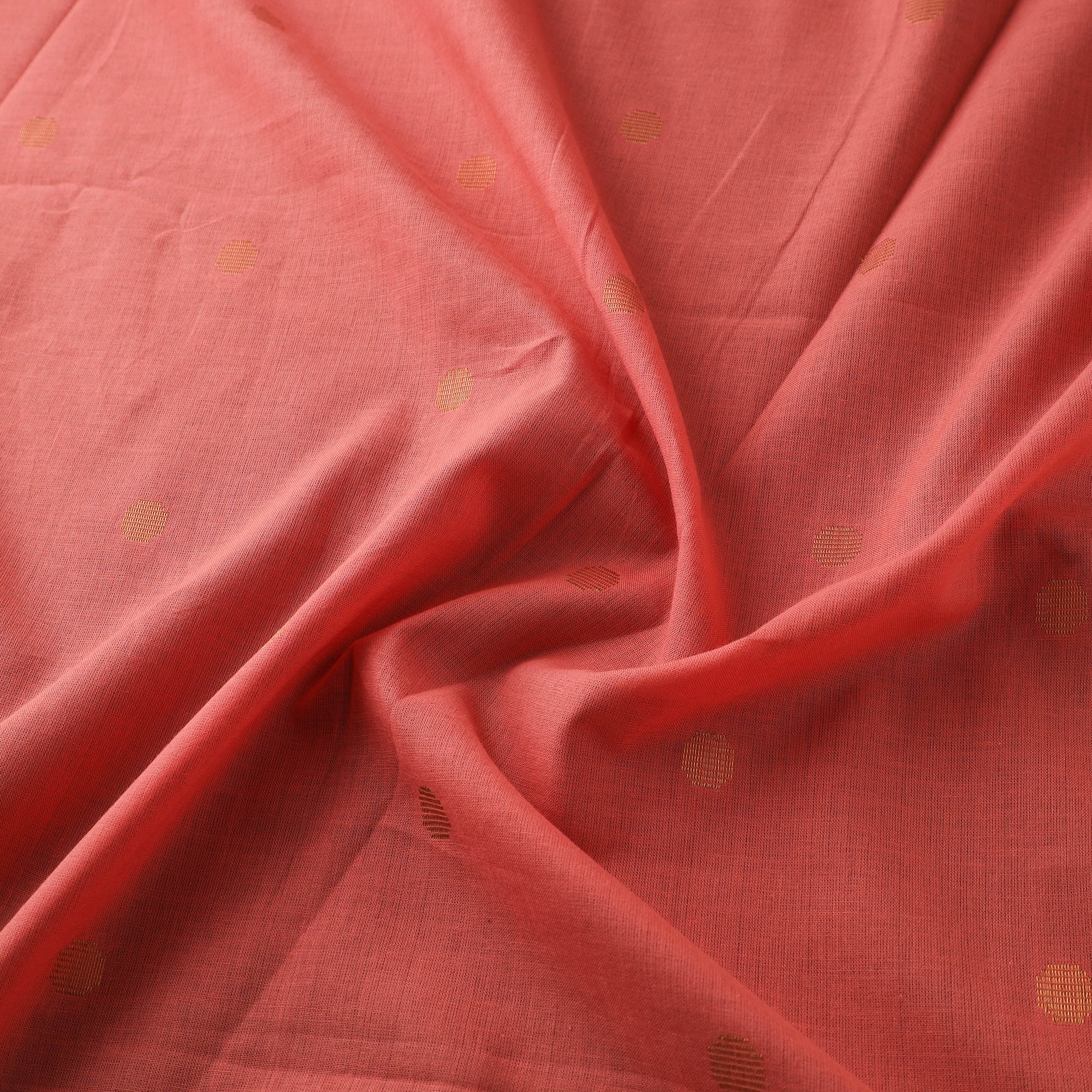 Peach - Prewashed Cotton Zari Buti Jacquard Fabric 01 - Image 3
