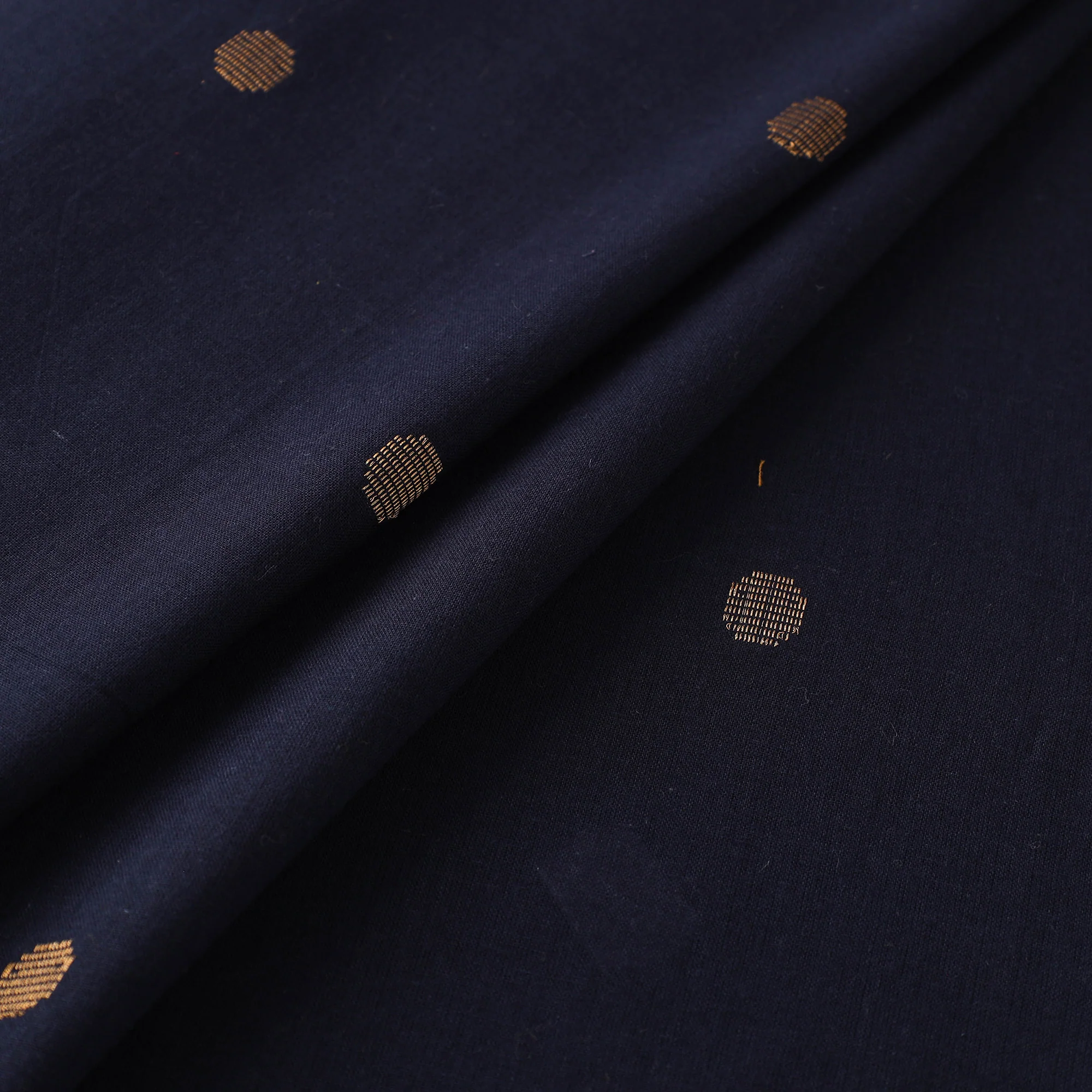 Blue - Prewashed Cotton Zari Buti Jacquard Fabric 08 - Image 2