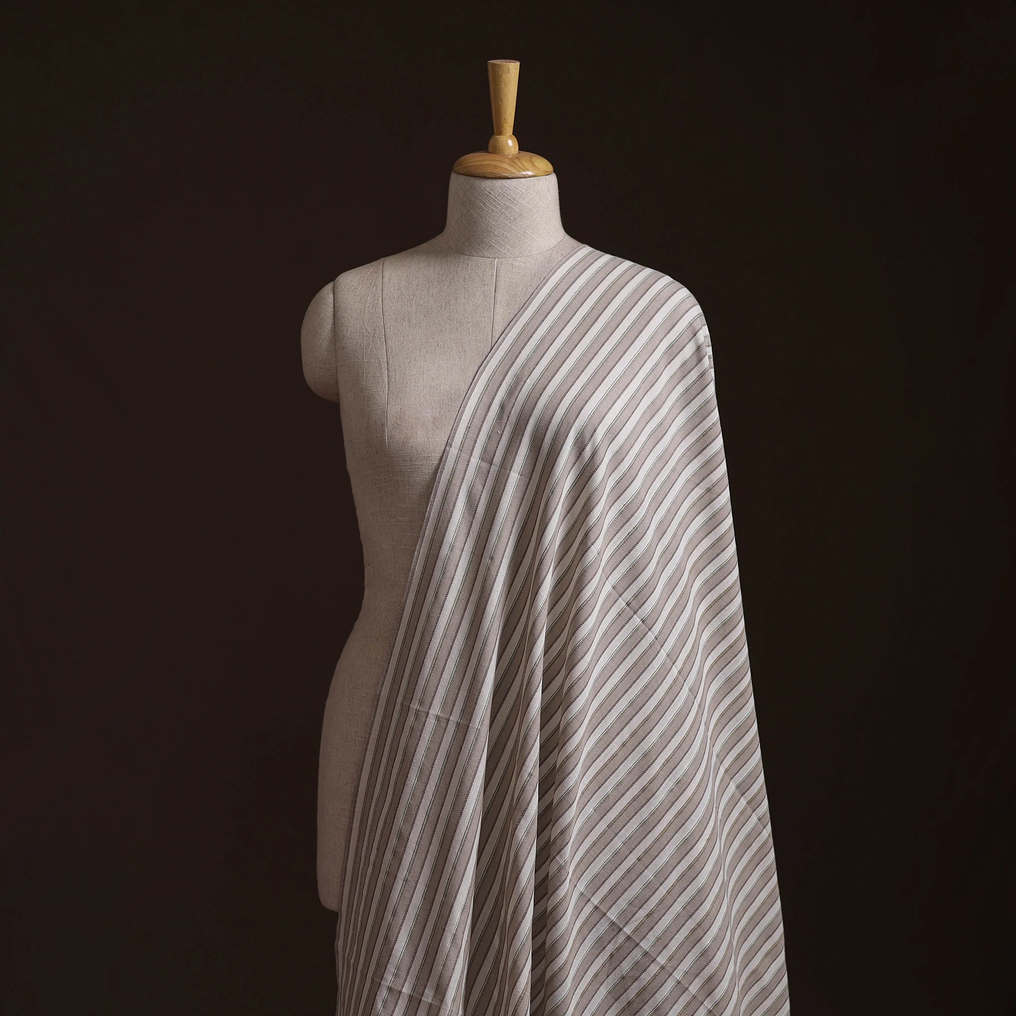 Beige - Prewashed Fine Cotton Handloom Plain Fabric 02
