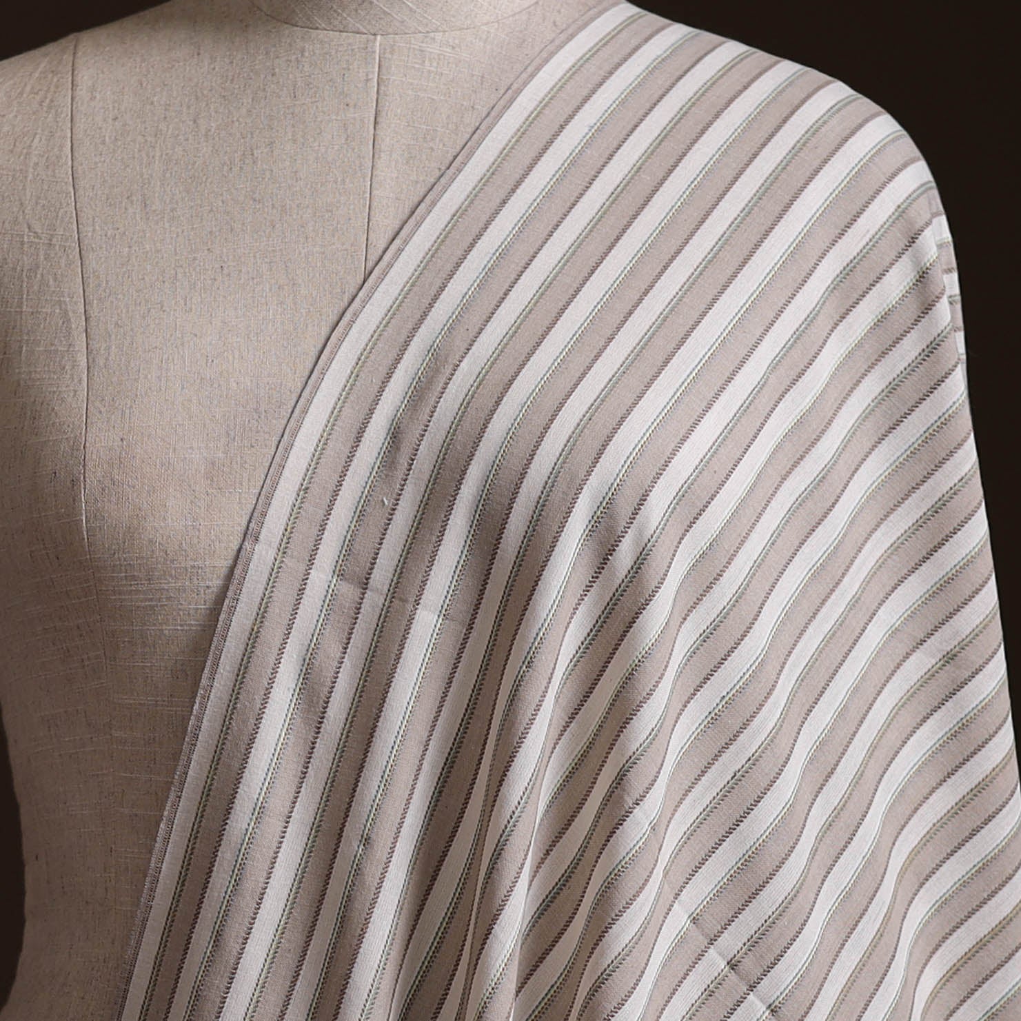 Beige - Prewashed Fine Cotton Handloom Plain Fabric 02 - Image 2