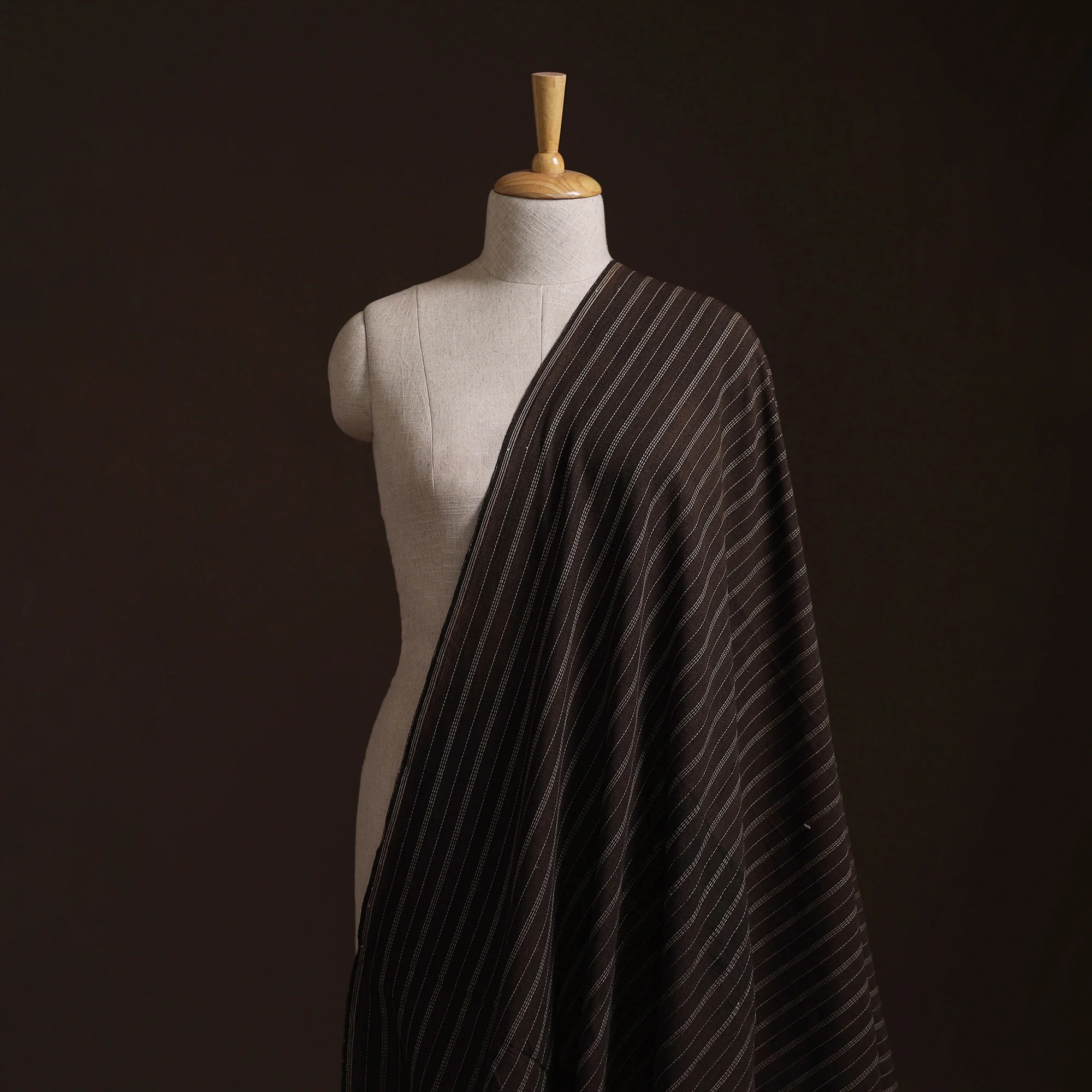 Brown - Prewashed Fine Cotton Handloom Plain Fabric 04