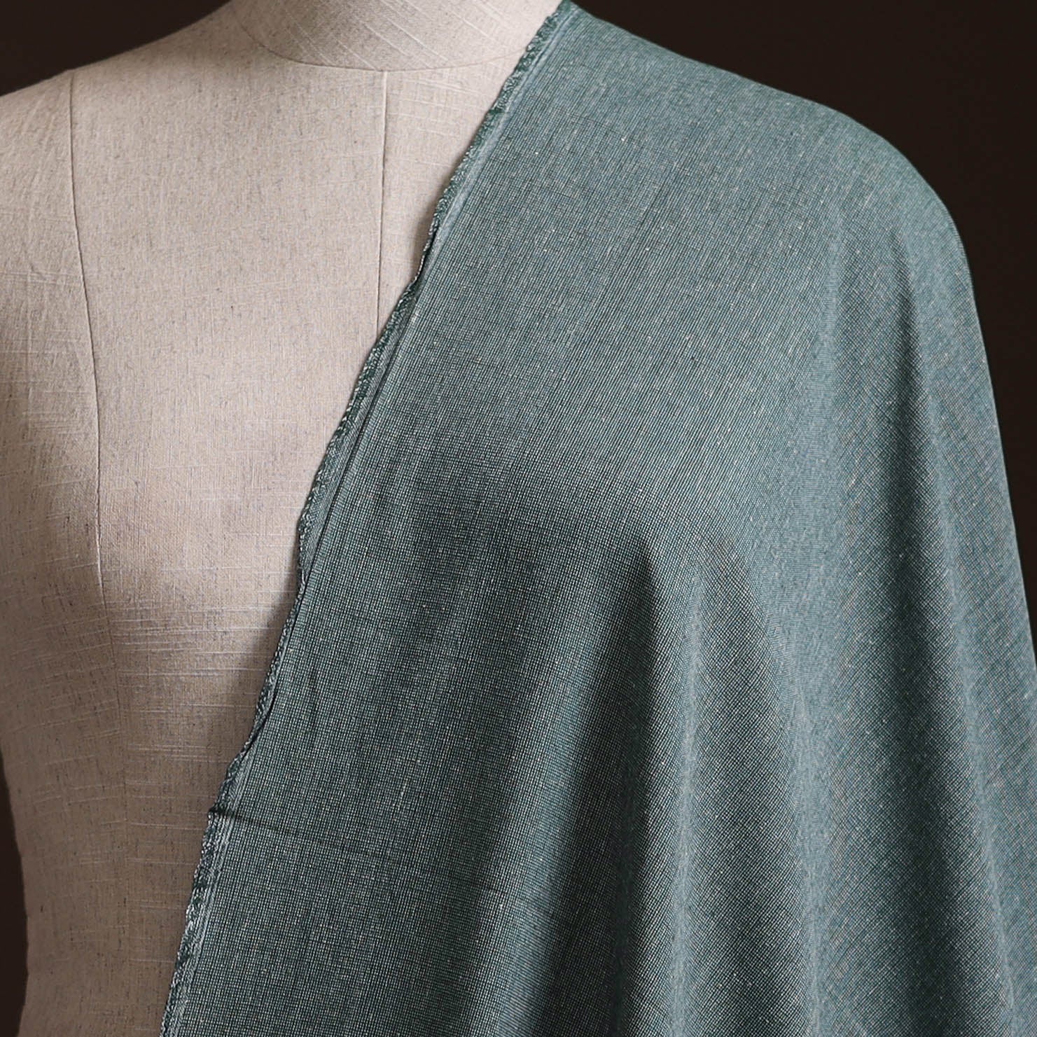 Grey - Prewashed Fine Cotton Handloom Plain Fabric 13 - Image 2