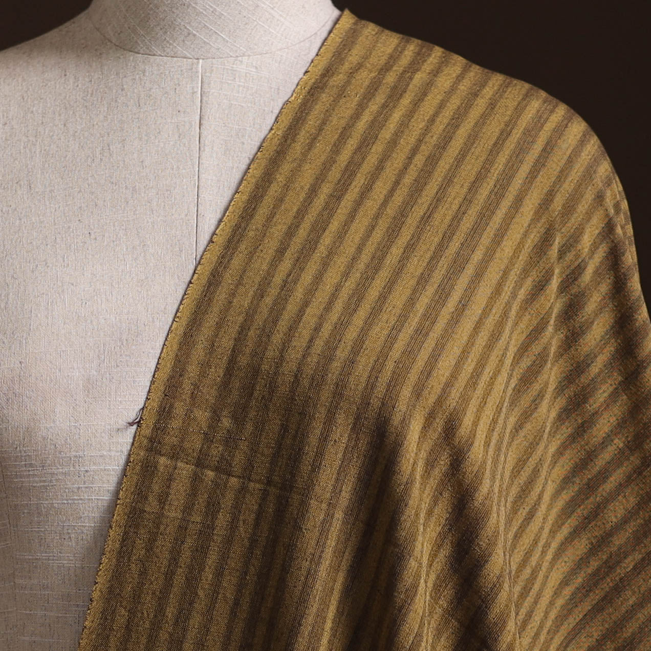 Brown - Prewashed Fine Cotton Handloom Plain Fabric 15 - Image 2
