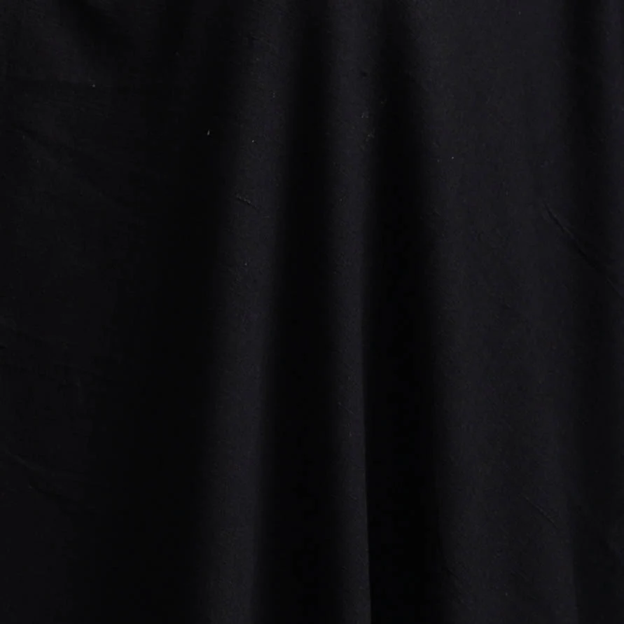 Black - Prewashed Fine Cotton Handloom Plain Fabric 17 - Image 3