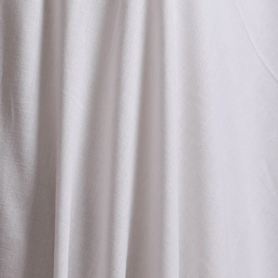 White - Prewashed Fine Cotton Handloom Plain Fabric 24 - Image 3
