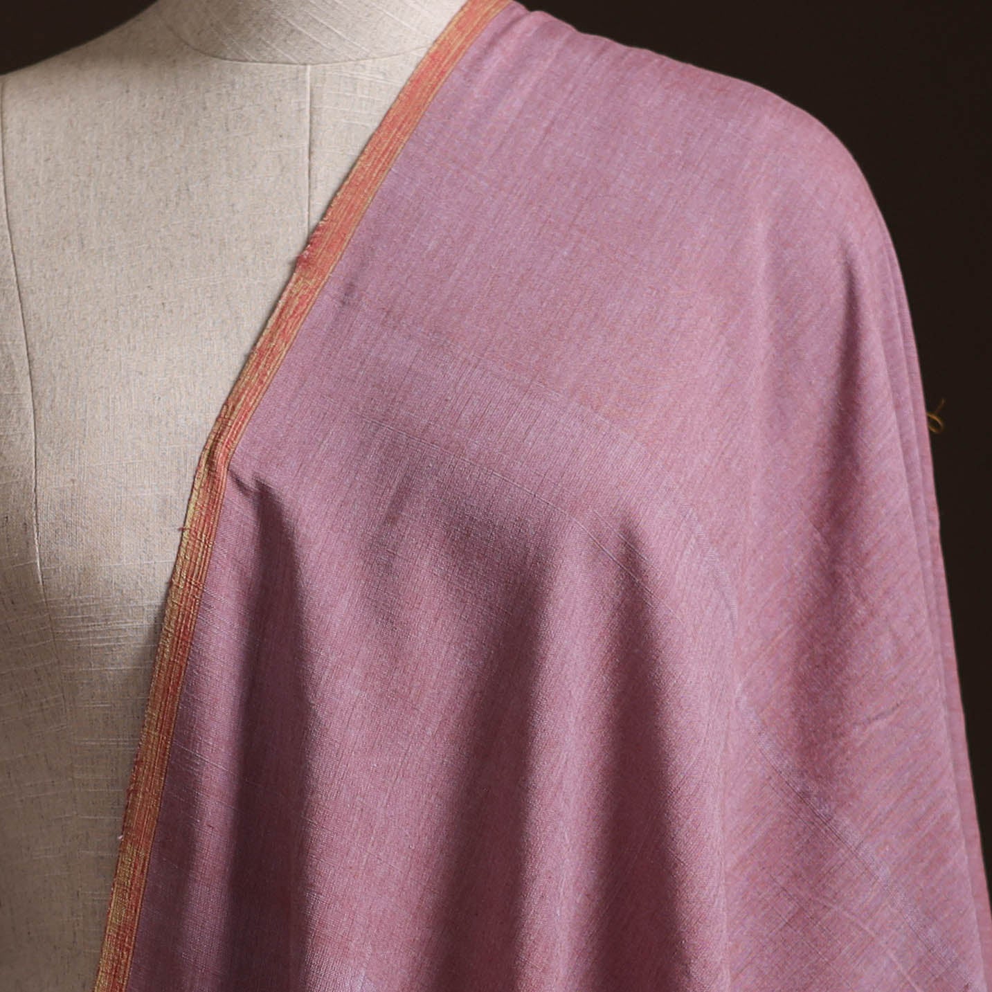 Purple - Prewashed Fine Cotton Handloom Plain Fabric 26 - Image 2
