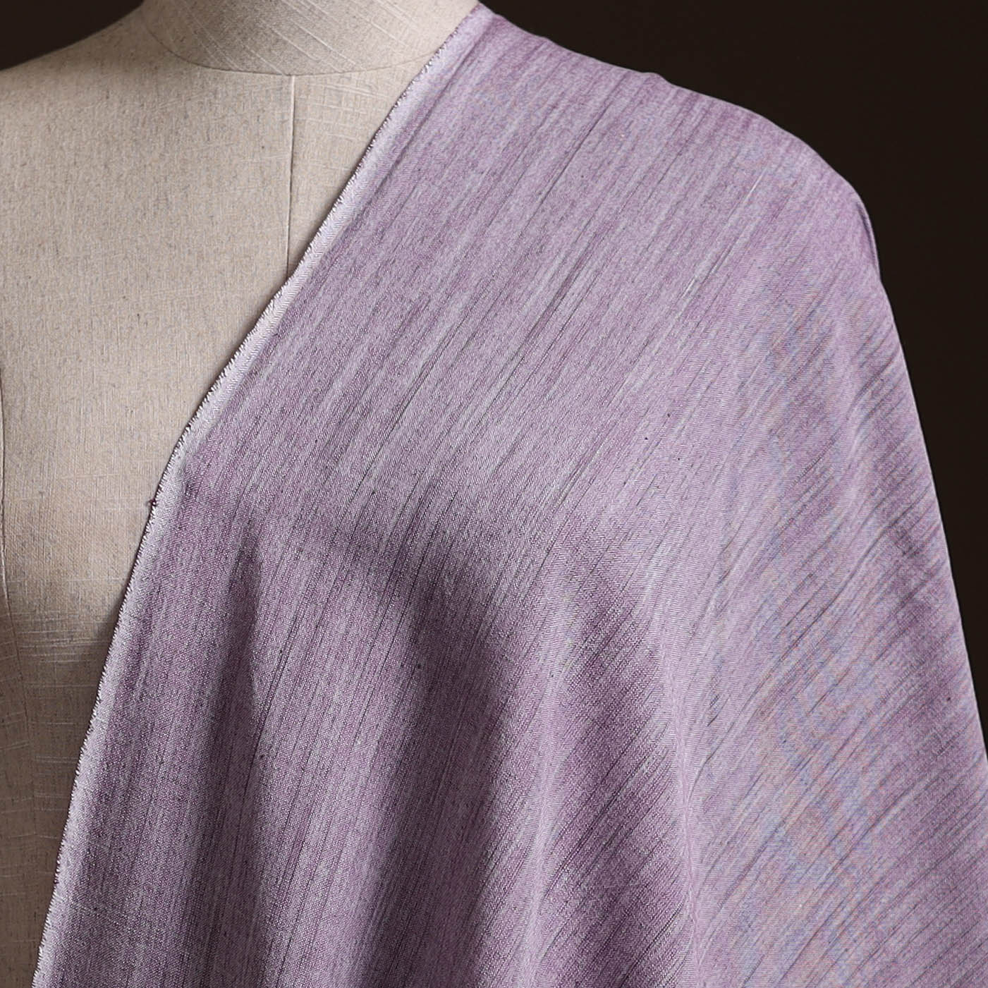 Purple - Prewashed Fine Cotton Handloom Plain Fabric 32 - Image 2