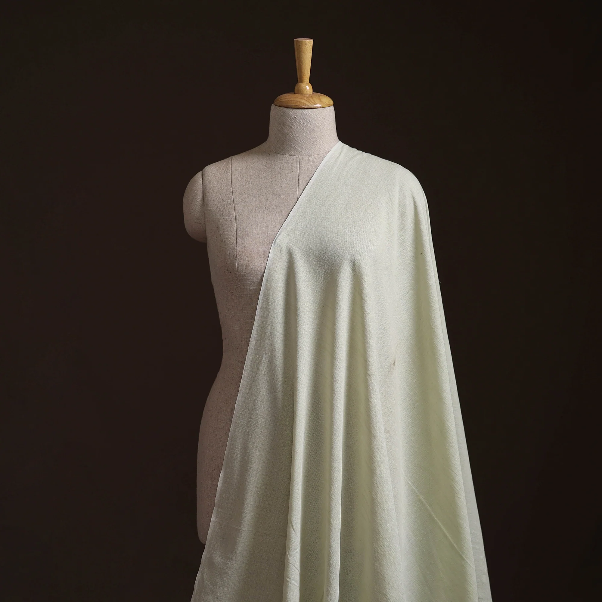 Beige - Prewashed Fine Cotton Handloom Plain Fabric 33