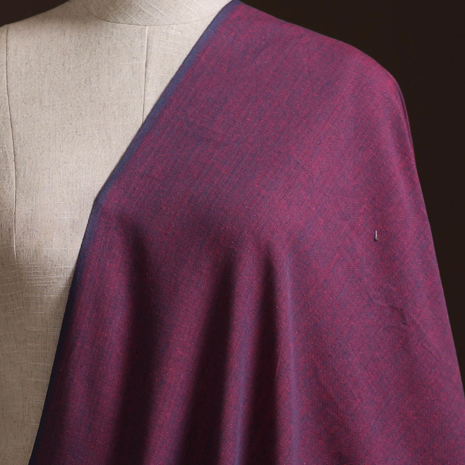 Purple - Prewashed Fine Cotton Handloom Plain Fabric 36 - Image 2