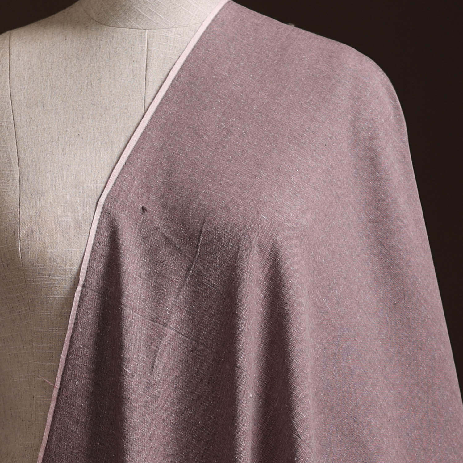 Purple - Prewashed Fine Cotton Handloom Plain Fabric 39 - Image 2