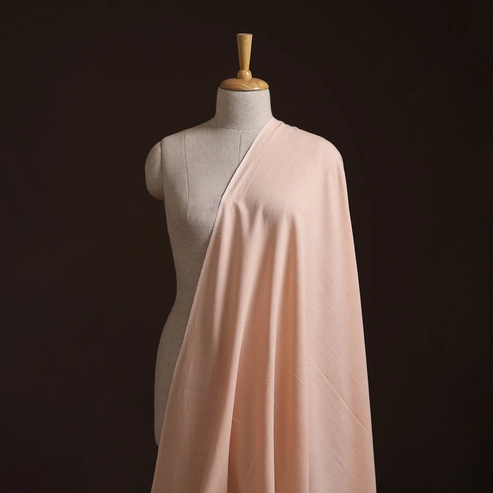 Peach - Prewashed Fine Cotton Handloom Plain Fabric 42