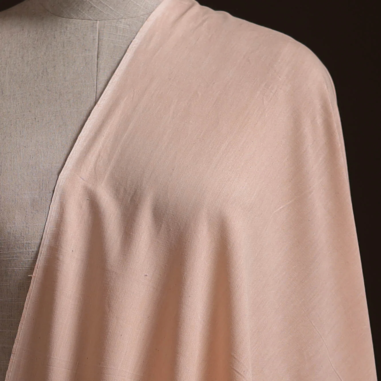 Peach - Prewashed Fine Cotton Handloom Plain Fabric 42 - Image 2