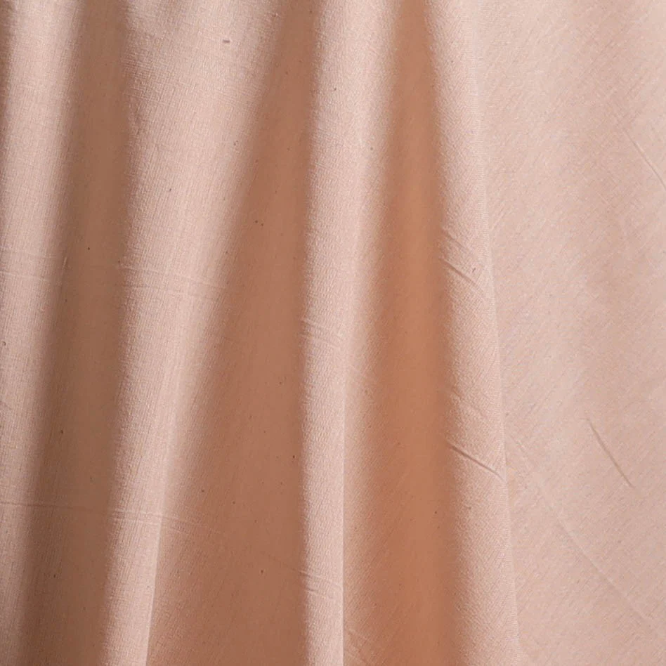 Peach - Prewashed Fine Cotton Handloom Plain Fabric 42 - Image 3