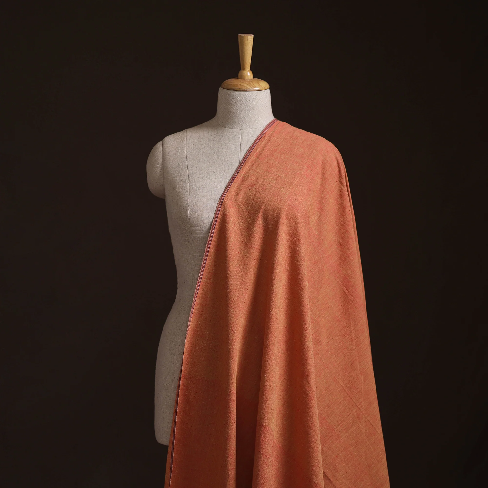 Orange - Prewashed Fine Cotton Handloom Plain Fabric 46