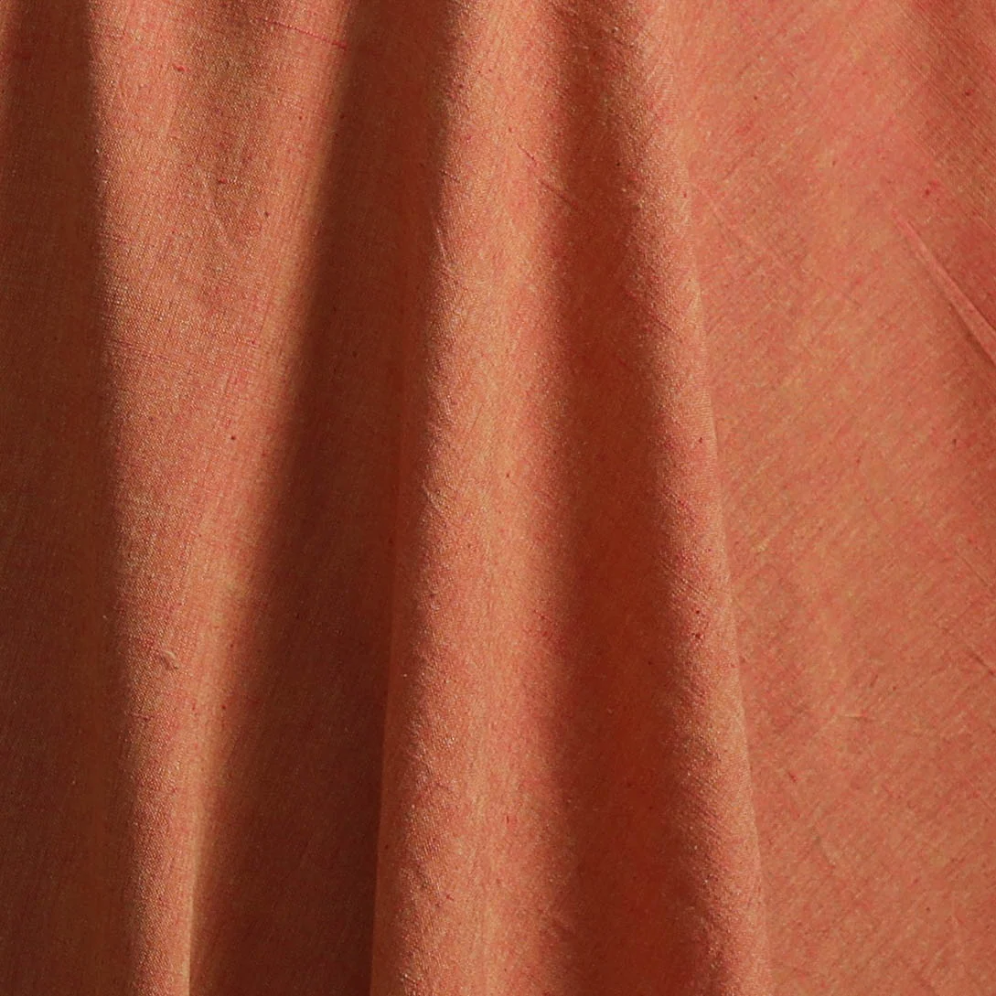 Orange - Prewashed Fine Cotton Handloom Plain Fabric 46 - Image 3