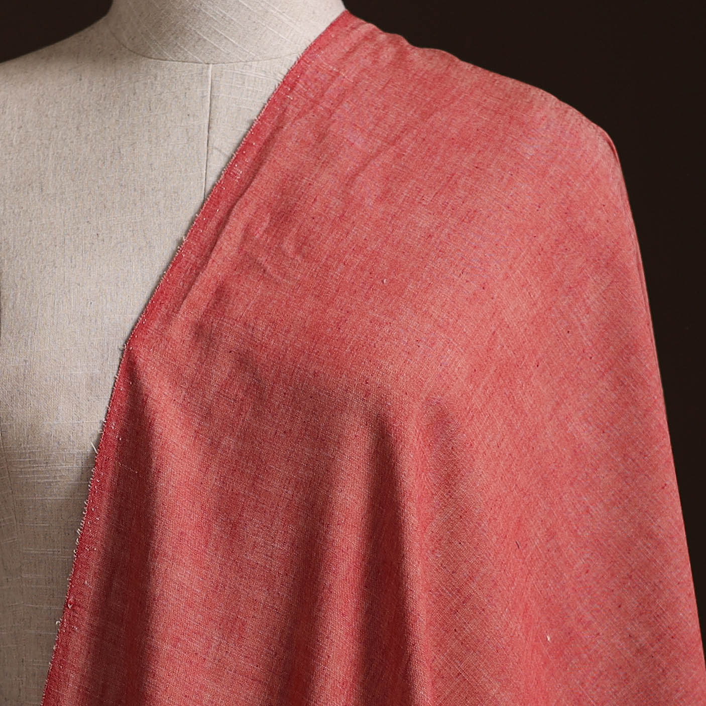 Pink - Prewashed Fine Cotton Handloom Plain Fabric 54 - Image 2