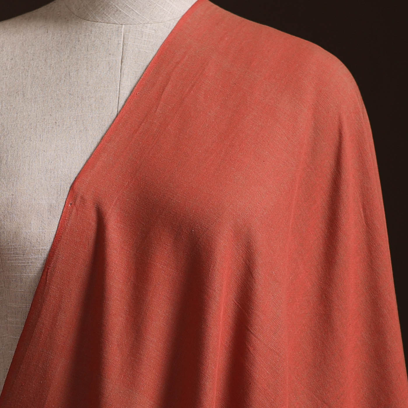 Brown - Prewashed Fine Cotton Handloom Plain Fabric 57 - Image 2