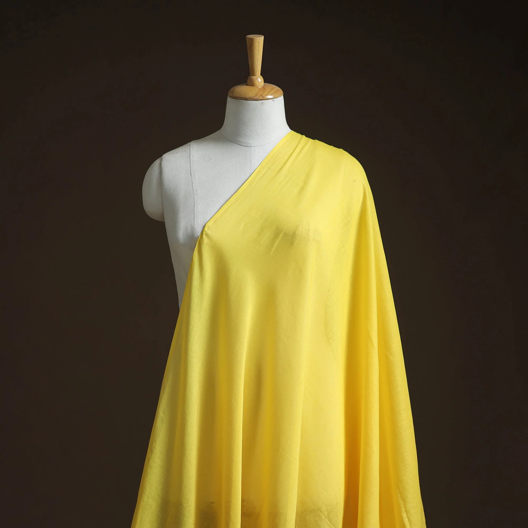 Yellow - Prewashed Mul Cotton Plain Fabric 03