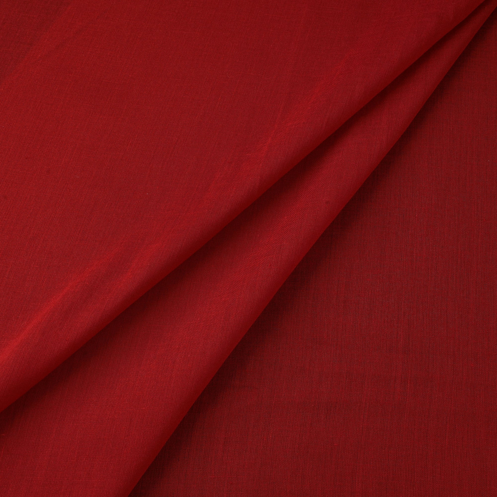 Red - Prewashed Mul Cotton Plain Fabric 08 - Image 2