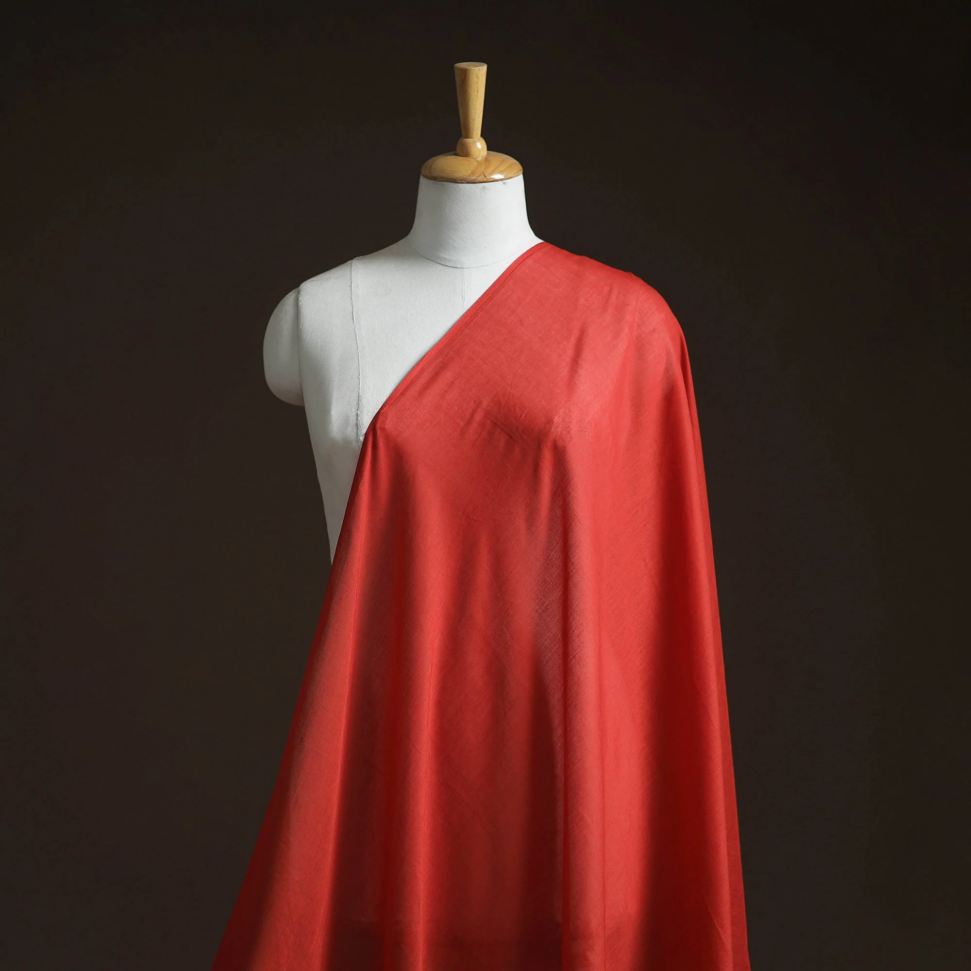 Red - Prewashed Mul Cotton Plain Fabric 13