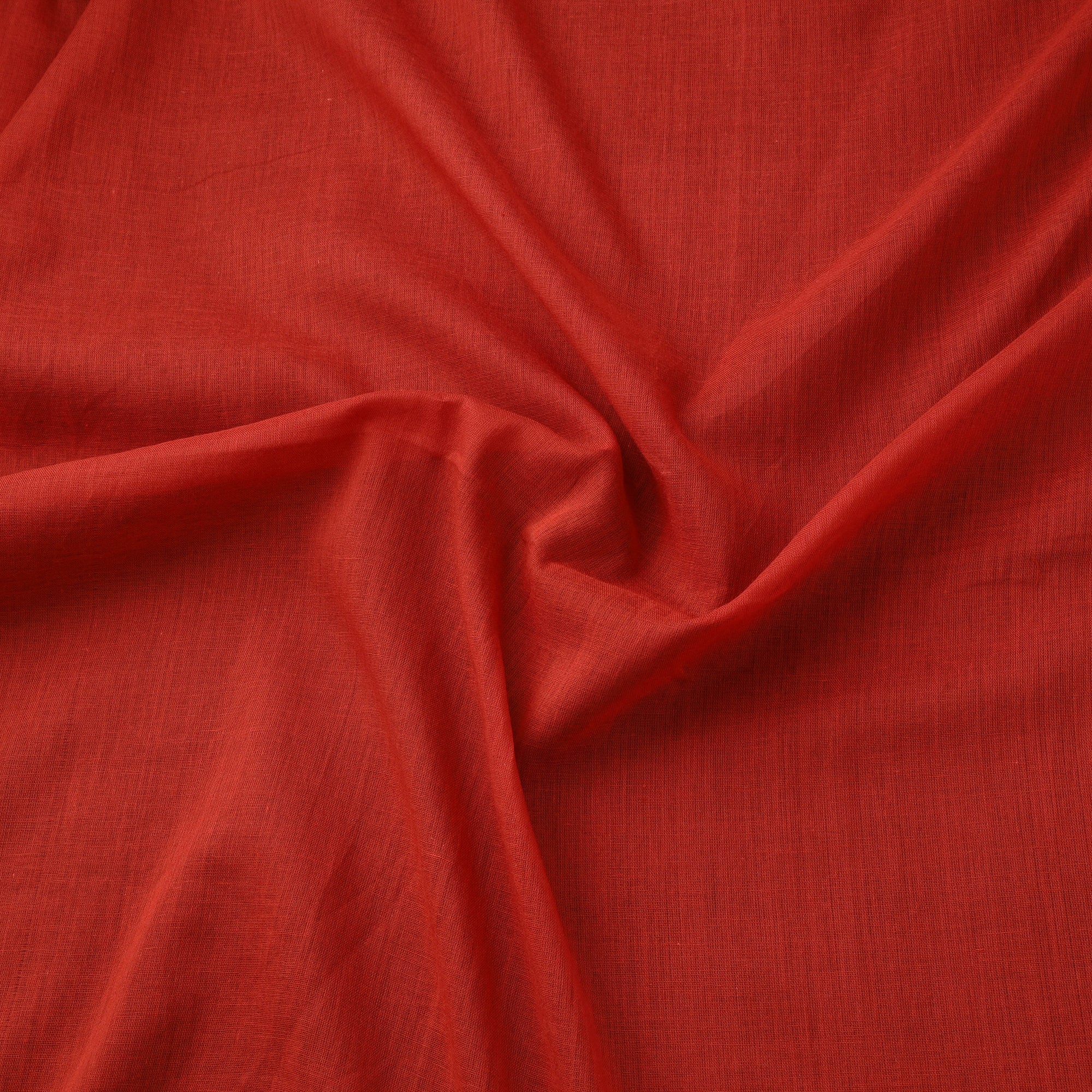 Red - Prewashed Mul Cotton Plain Fabric 13 - Image 3