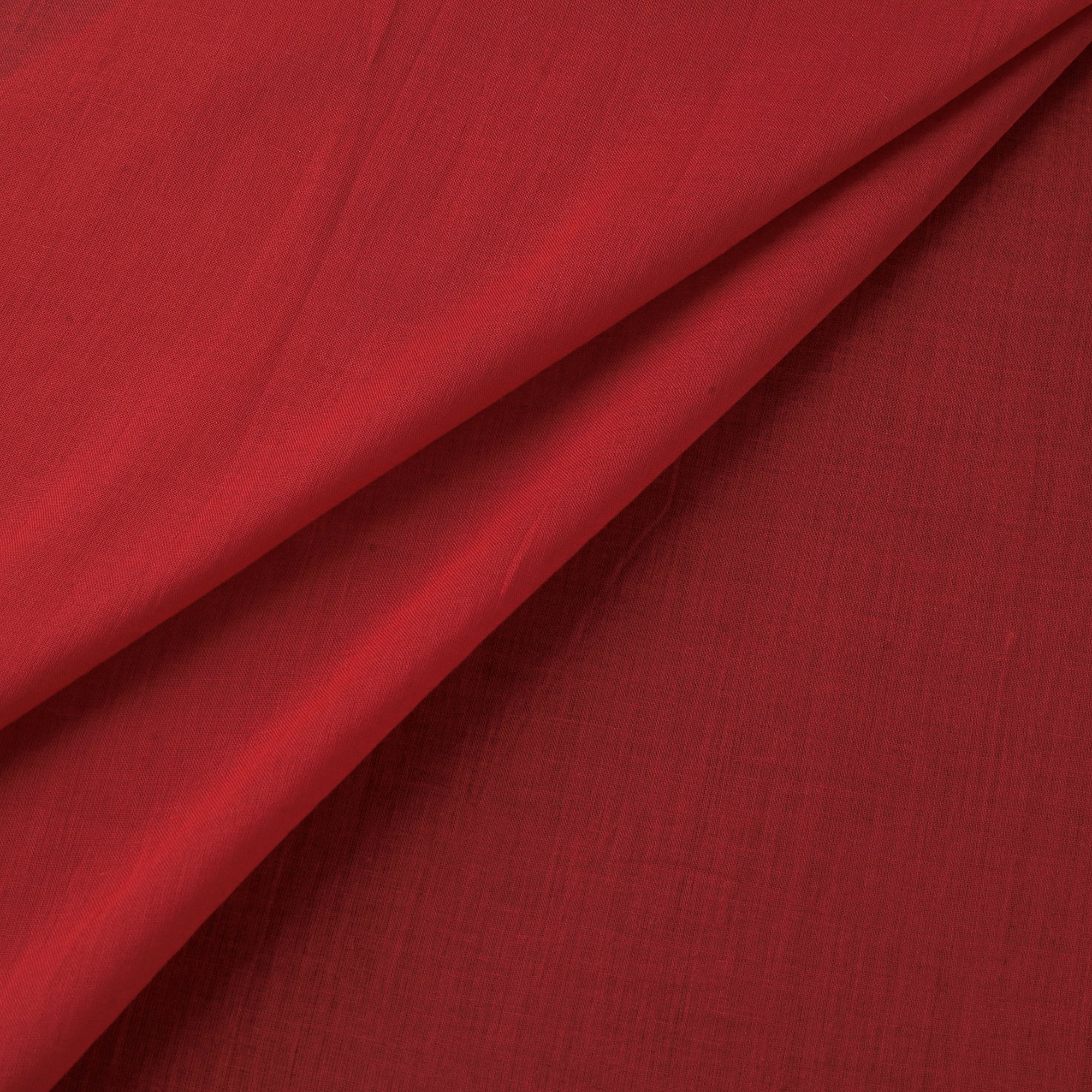 Red - Prewashed Mul Cotton Plain Fabric 15 - Image 2