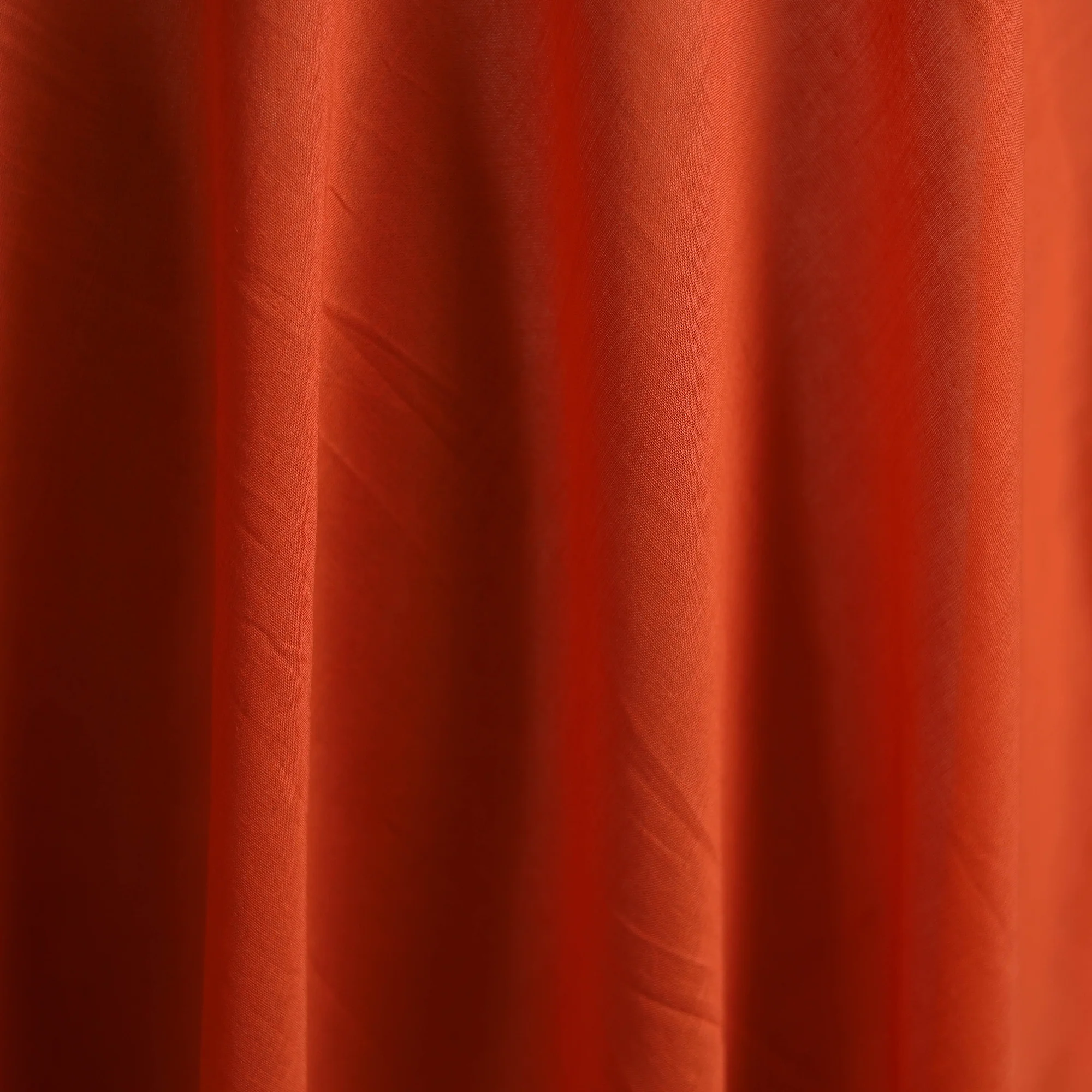Orange - Prewashed Mul Cotton Plain Fabric 37 - Image 3
