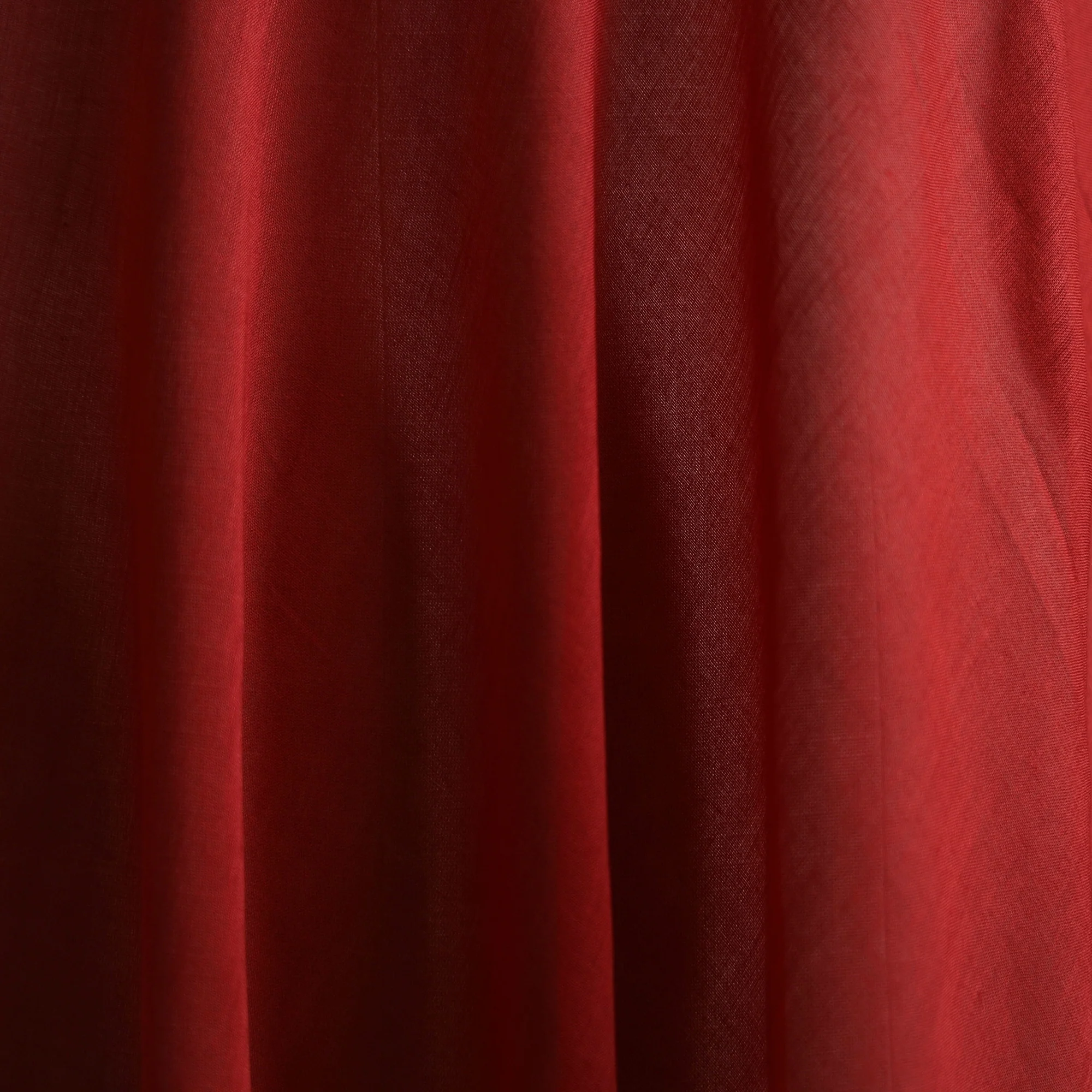 Red - Prewashed Mul Cotton Plain Fabric 38 - Image 3