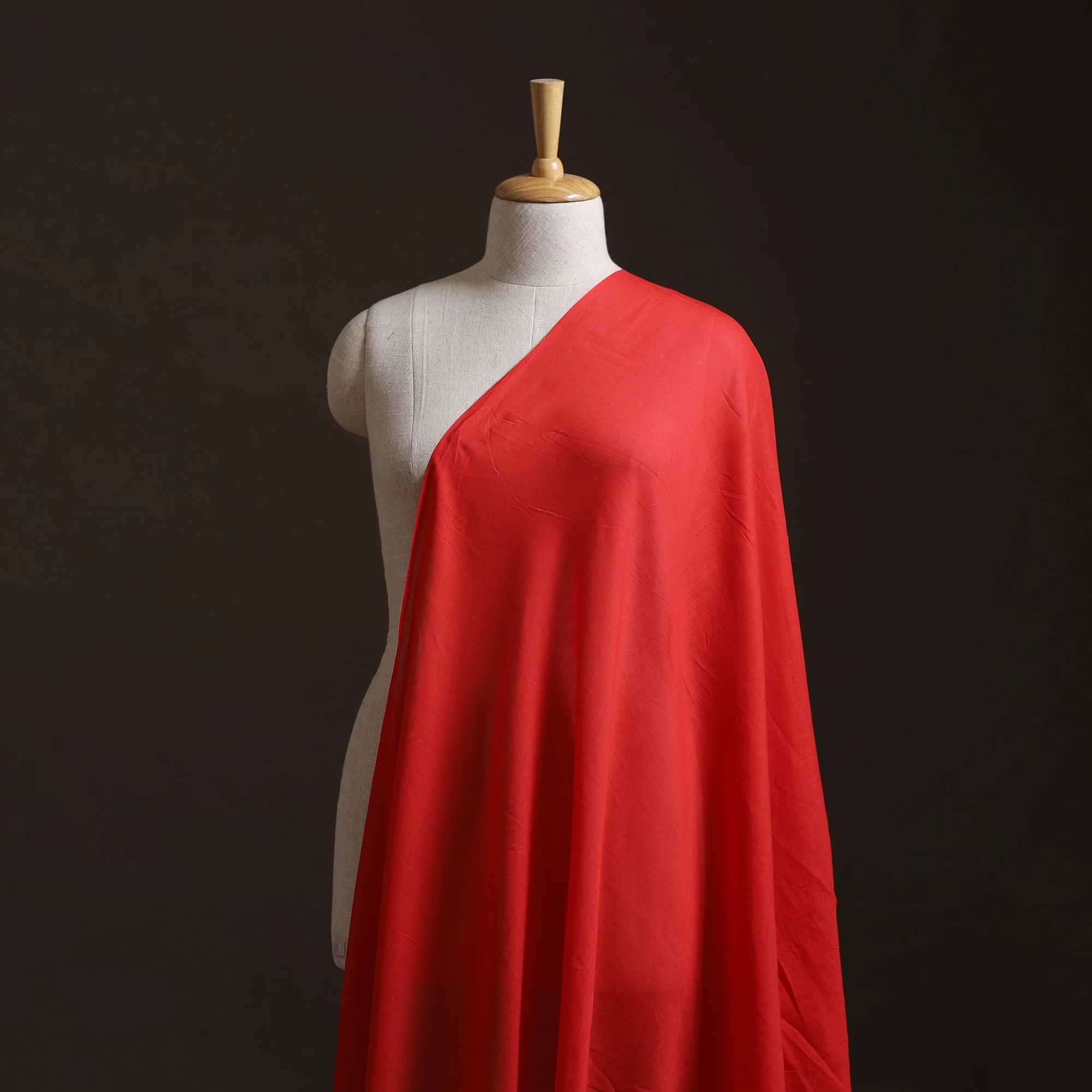 Red - Prewashed Mul Cotton Plain Fabric 41