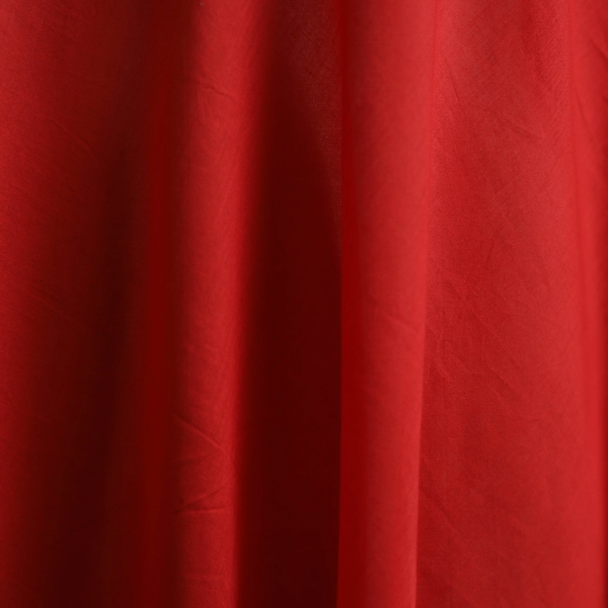 Red - Prewashed Mul Cotton Plain Fabric 41 - Image 3